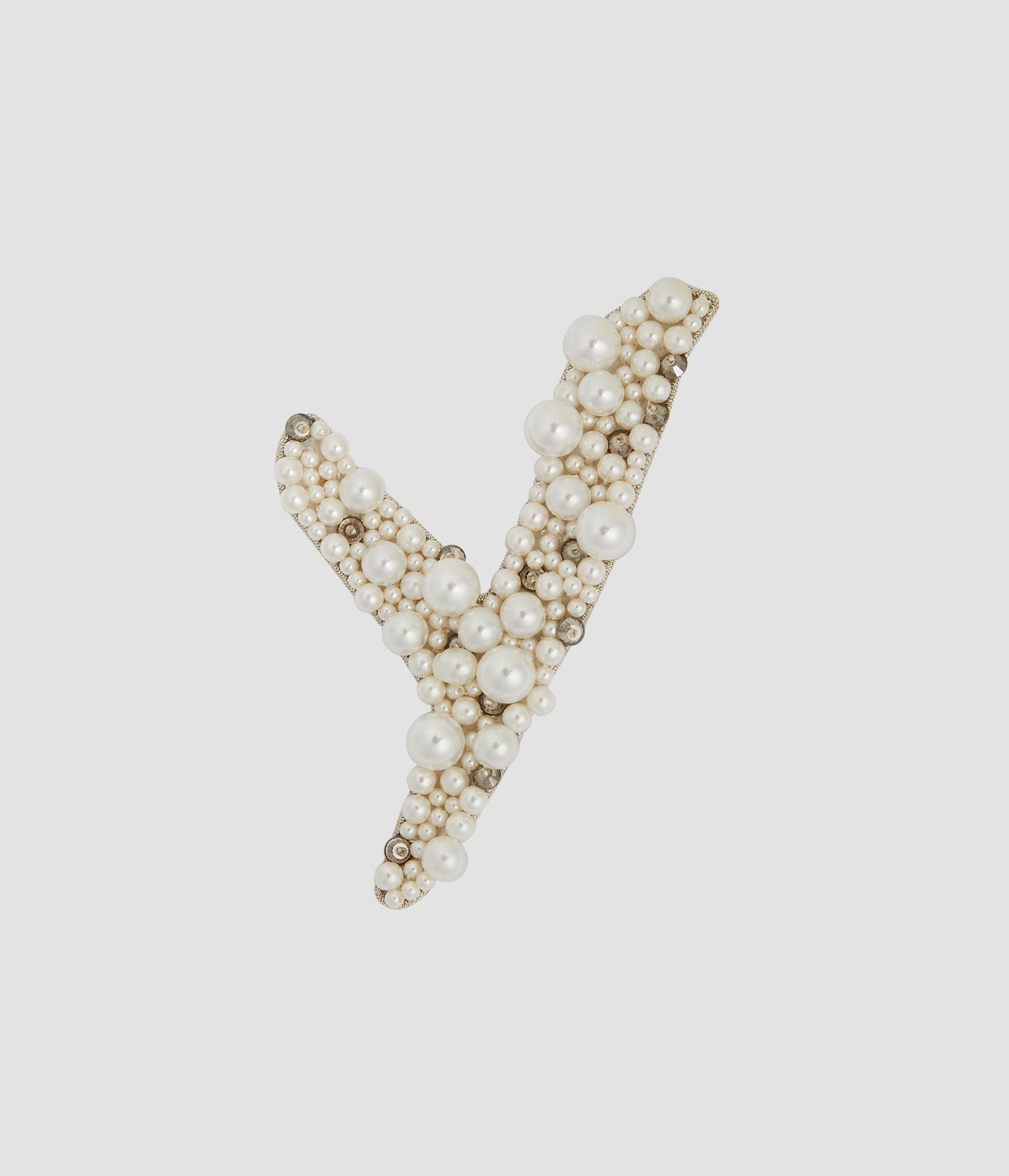 PEARL ALPHABET BROOCH Y - 1