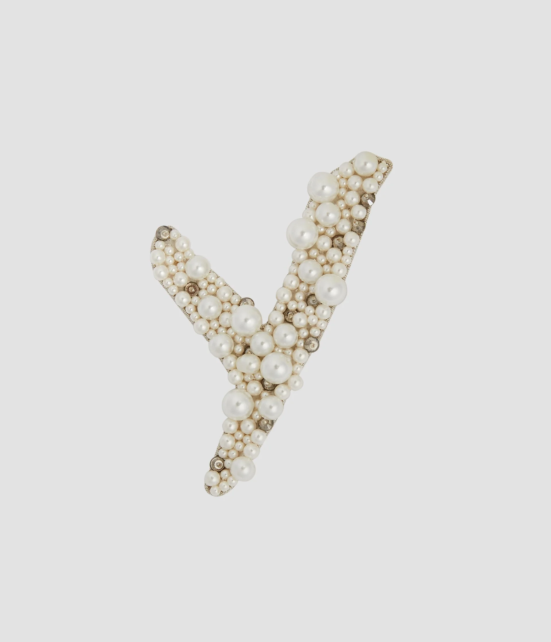 PEARL ALPHABET BROOCH Y - 1