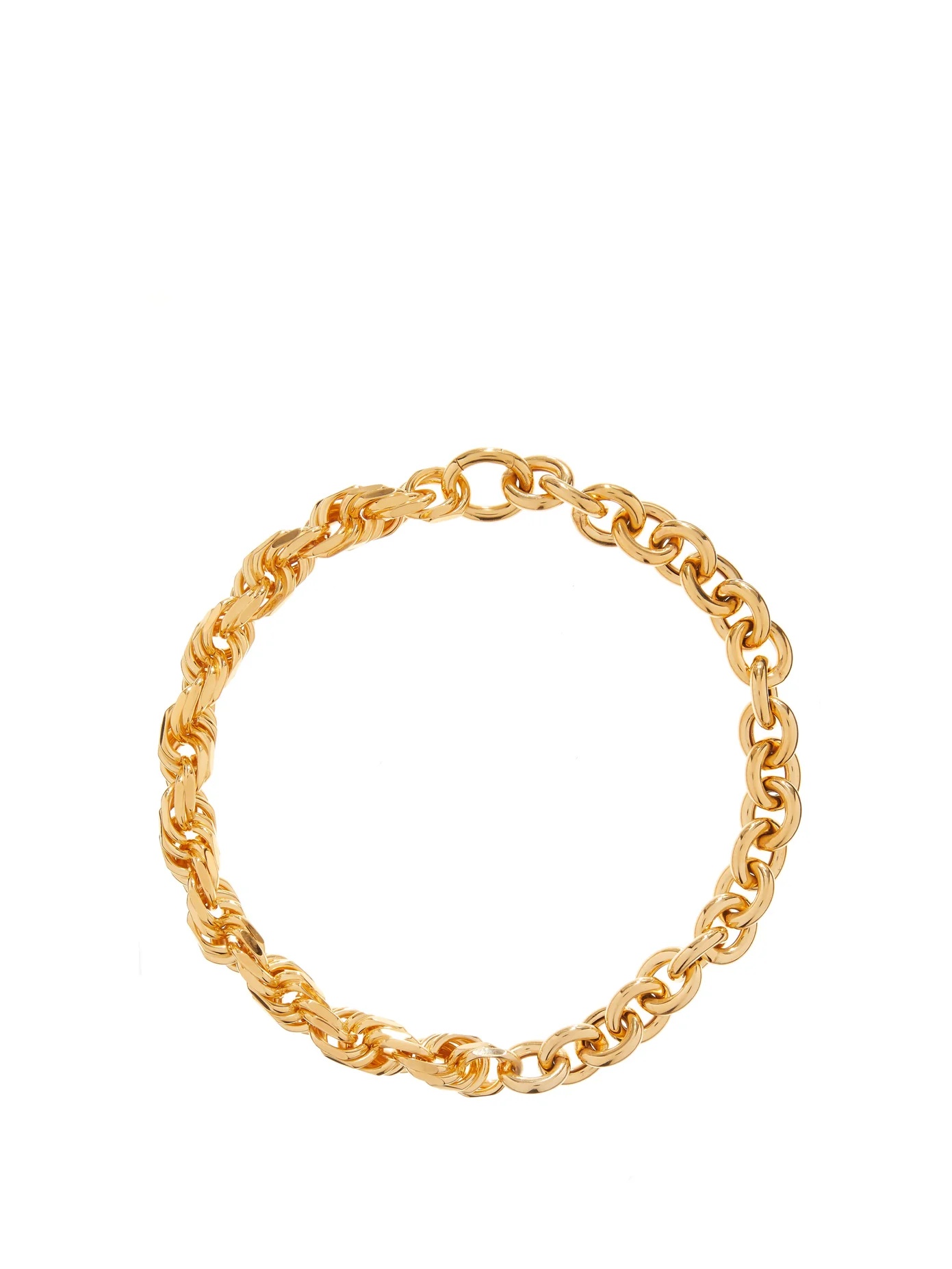 Chunky twisted-link gold-plated necklace - 1