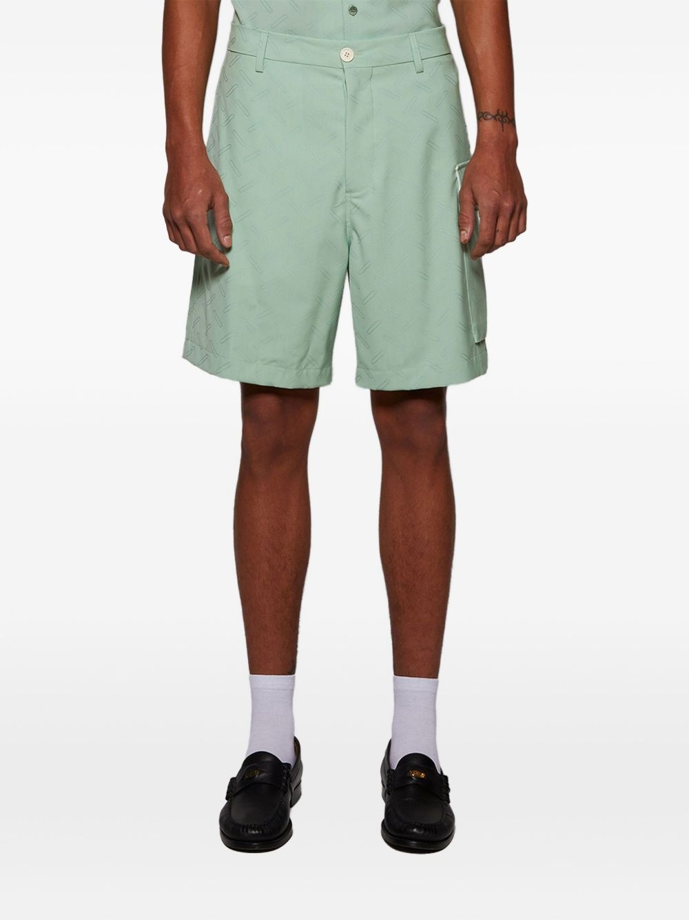 geometric-print tailored shorts - 3
