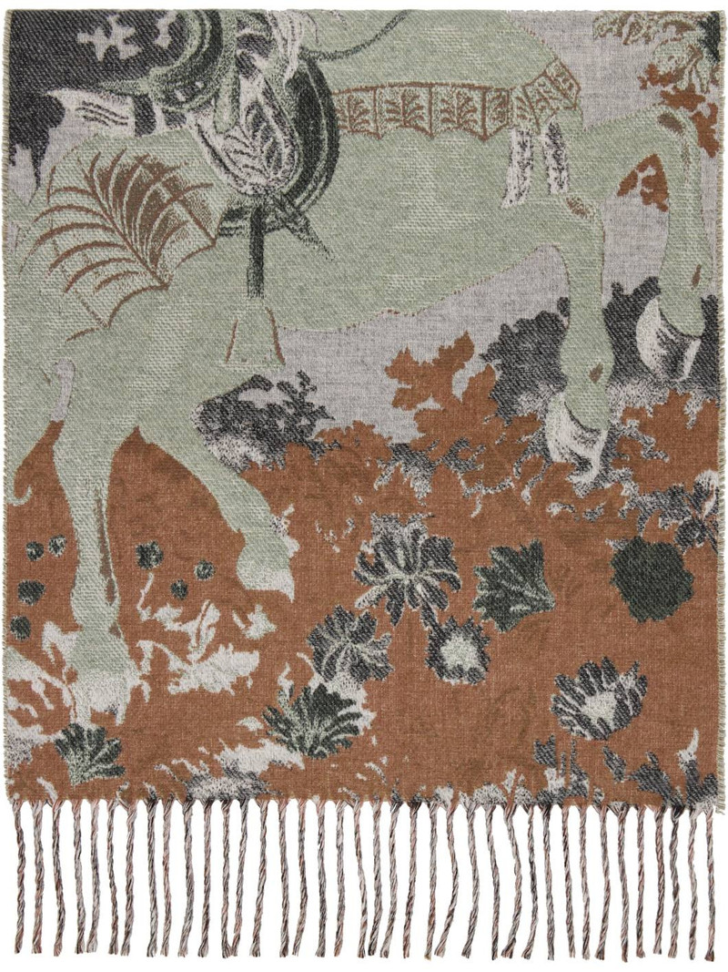 Burberry Multicolor Stallion Portrait​ Cashmere Scarf outlook