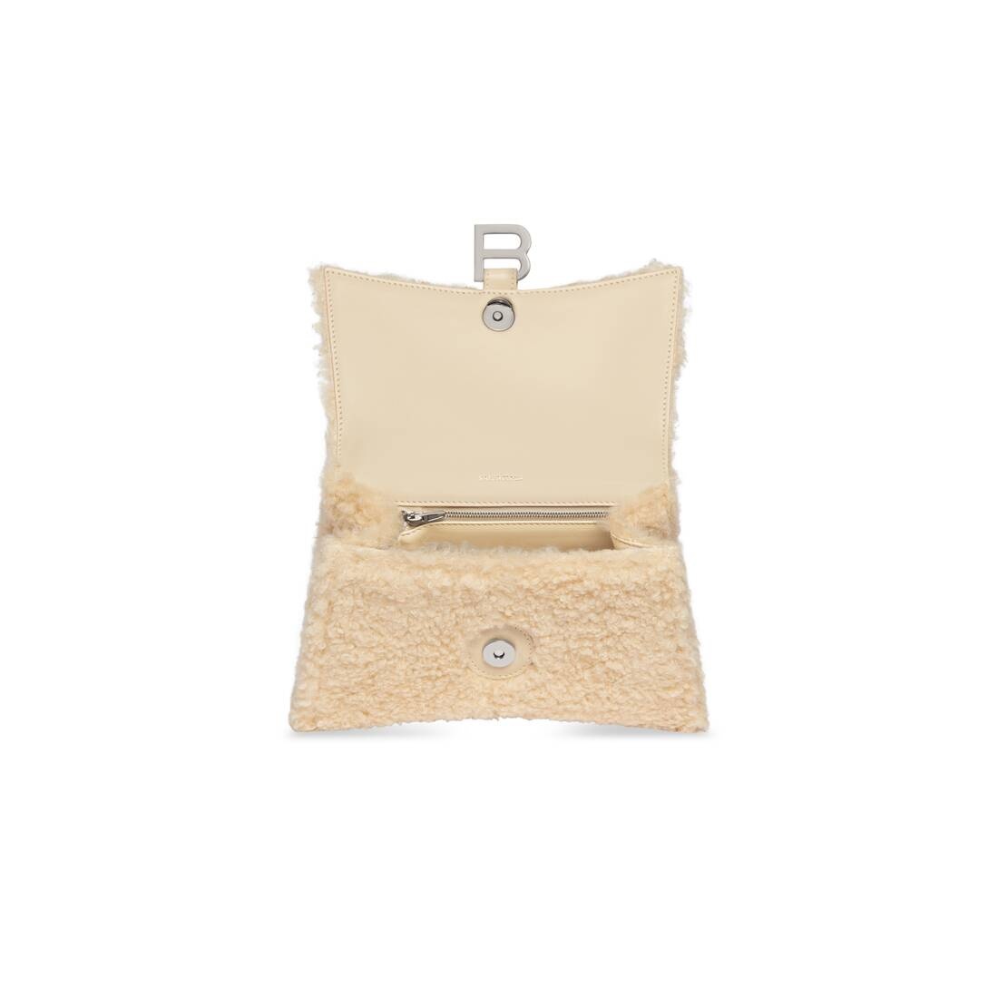 BALENCIAGA Women's Furry Hourglass Small Handbag With Strap