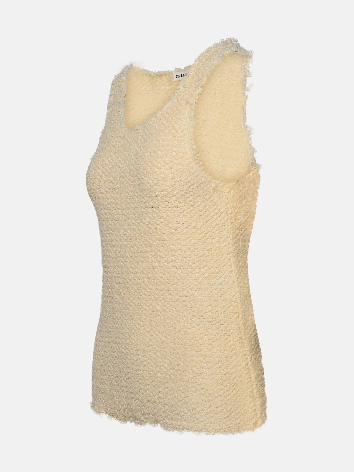 CREAM COTTON BLEND TANK TOP - 2