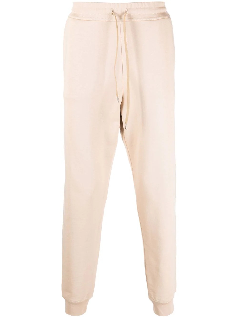 drawstring-waist cotton track trousers - 1