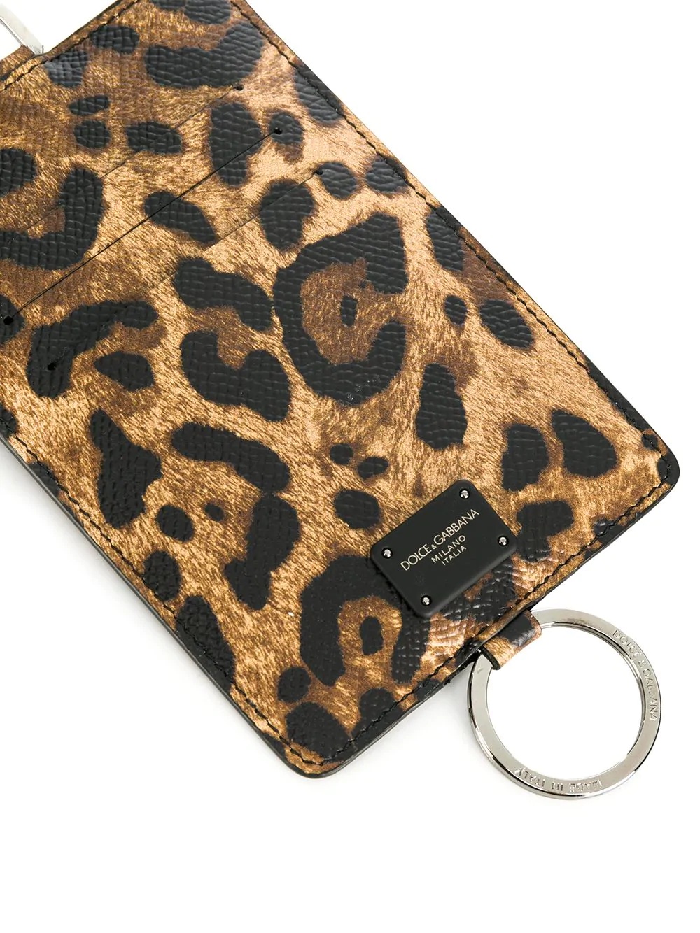 leopard print lanyard card case - 2