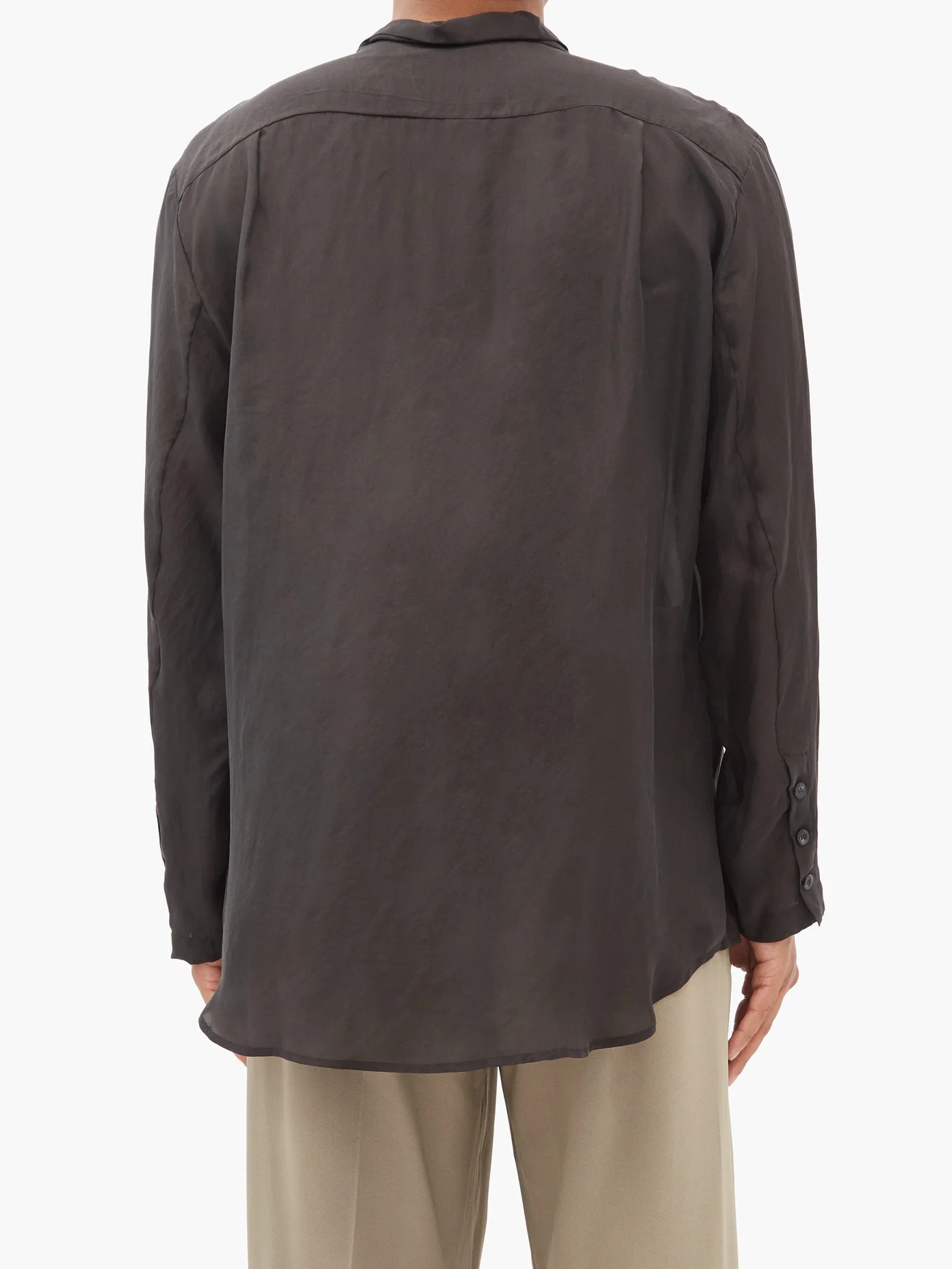 Tristan pintuck-pleat washed-silk shirt - 5