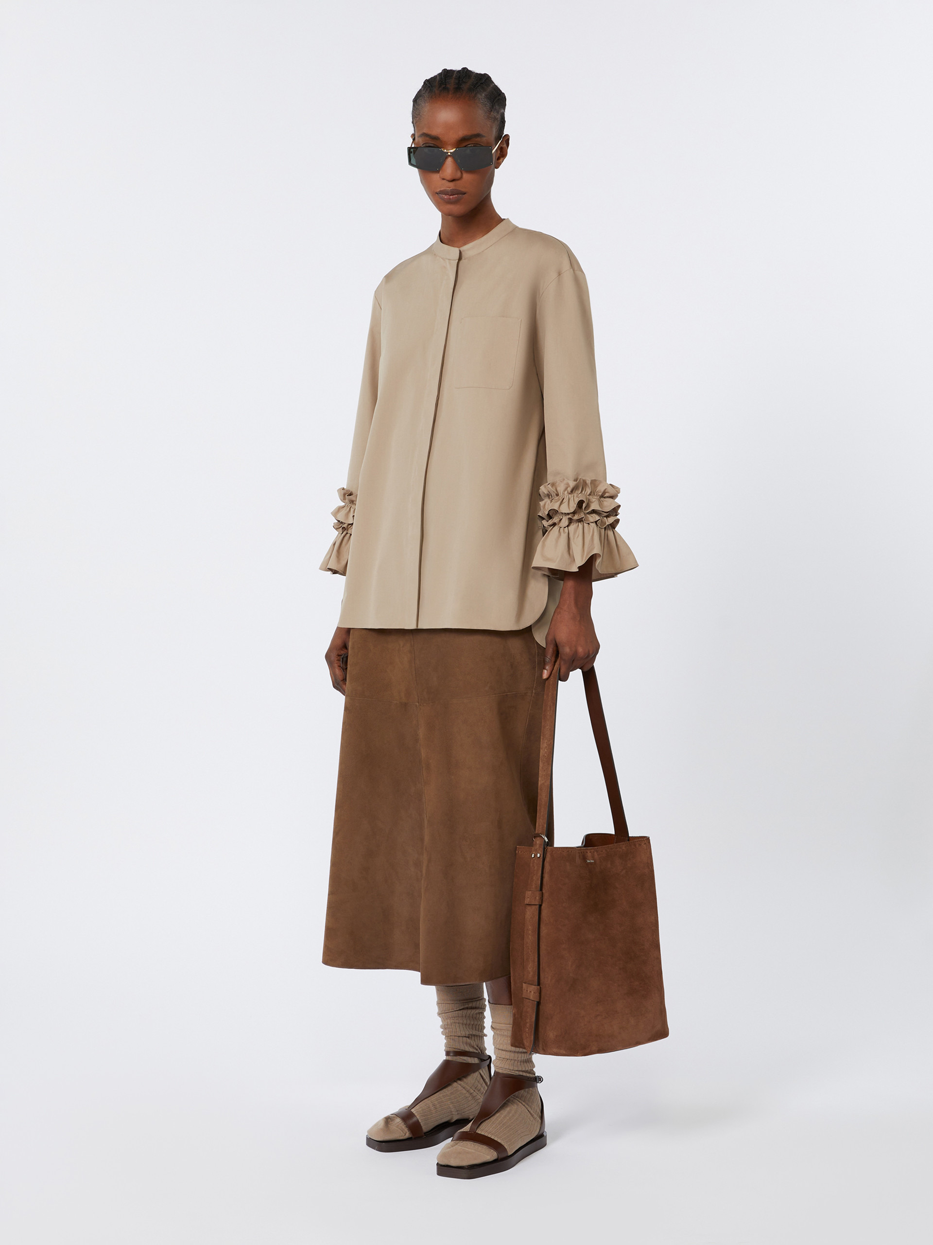 CIPRIA Flared suede skirt - 2