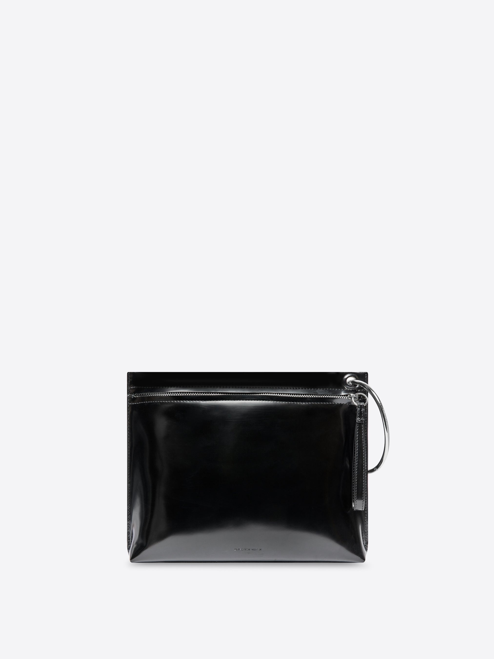 Dries Van Noten Metal Ring Leather Clutch Bag