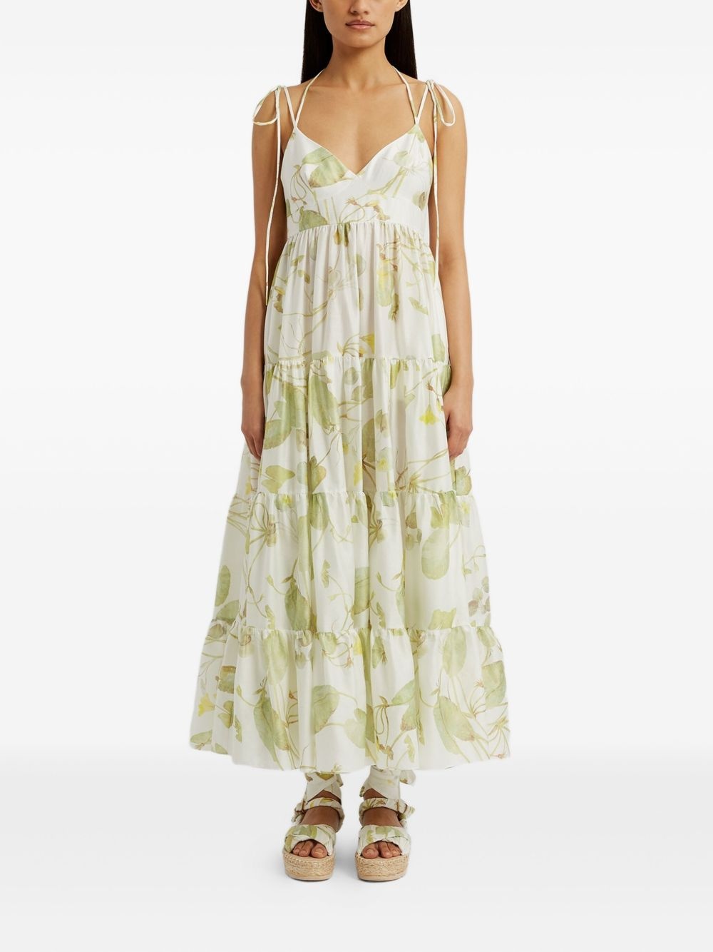 leaf-print maxi dress - 2