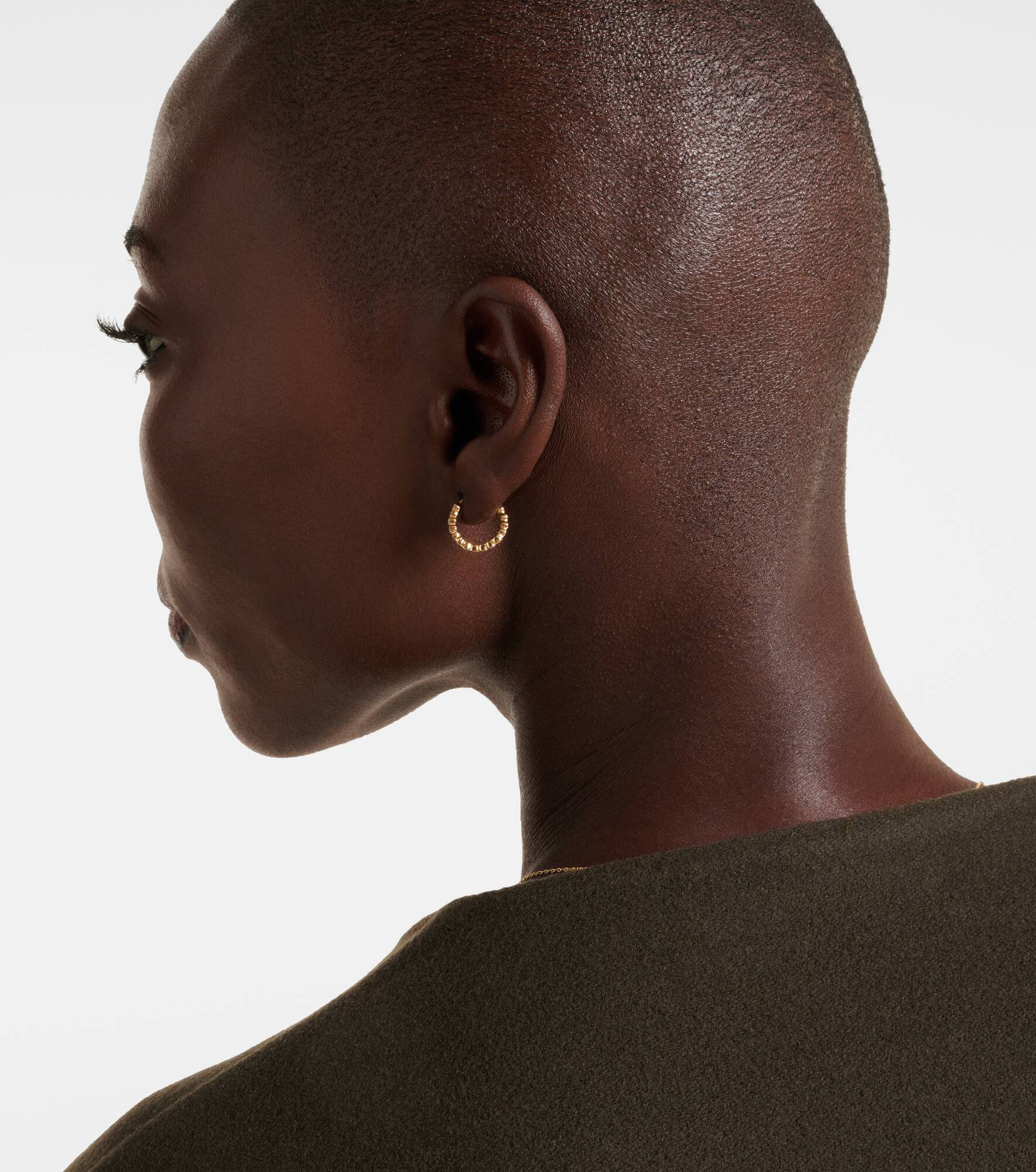 Petit Courant 18kt gold hoop earrings with diamonds - 3