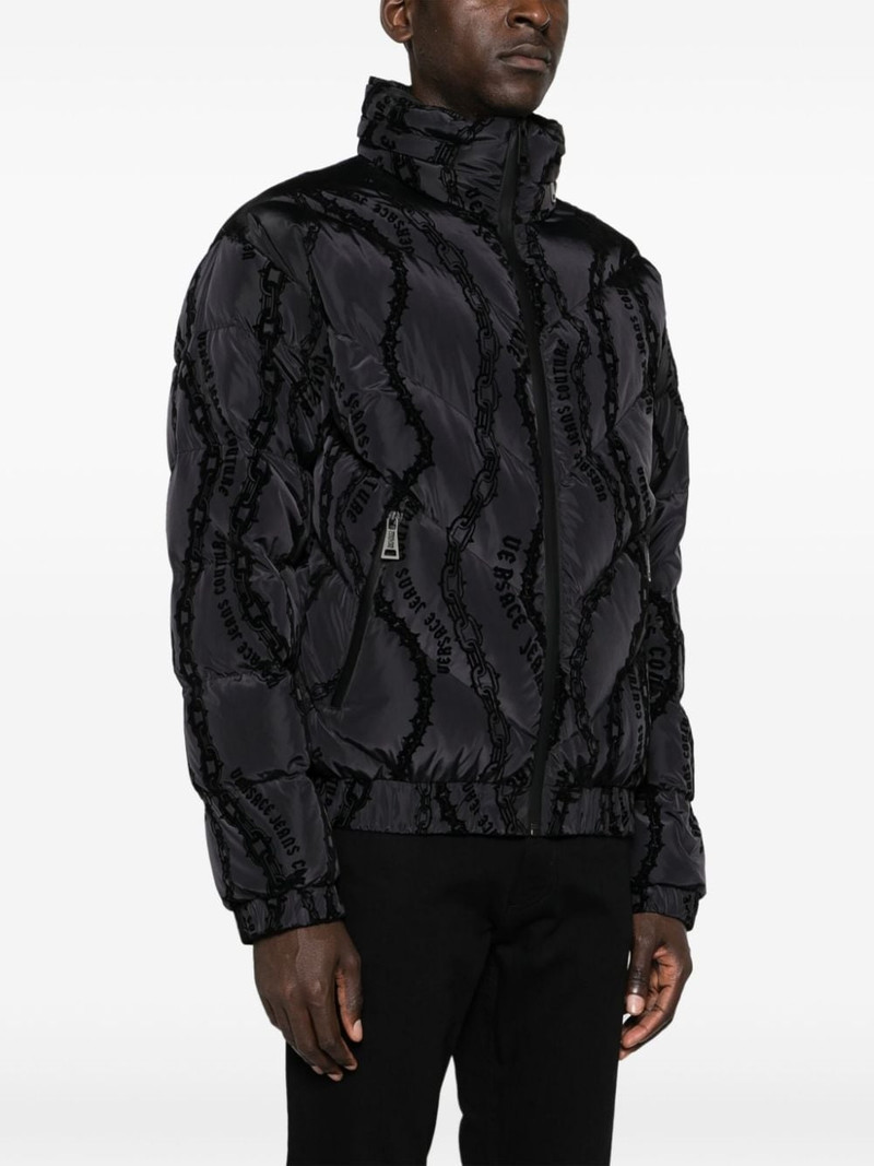 flocked-print quilted puffer jacket 3