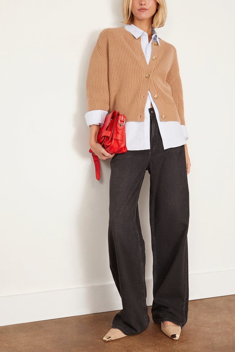 Loulou de Saison Nestor Cardigan in Camel outlook