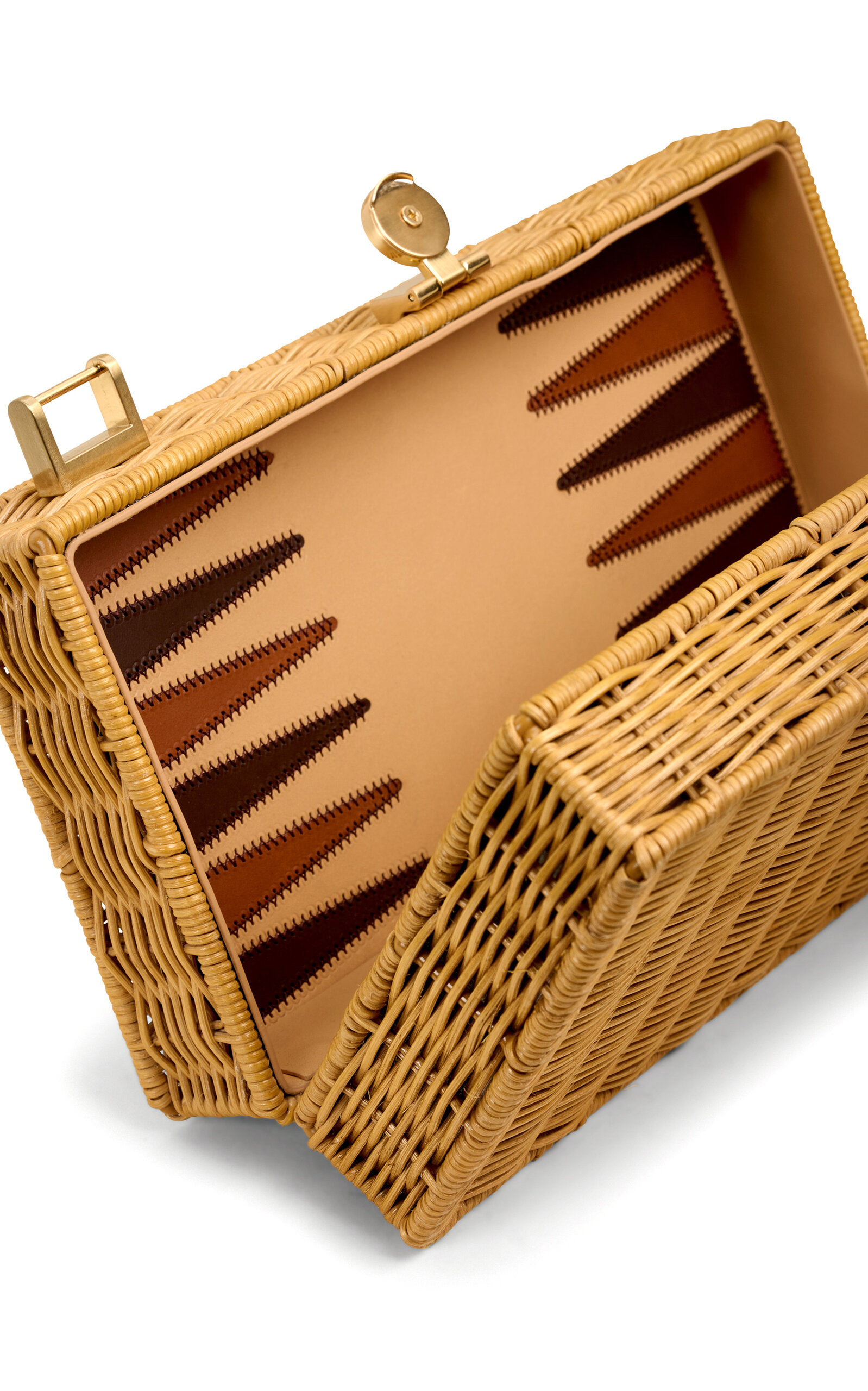The Backgammon Wicker Clutch neutral - 5