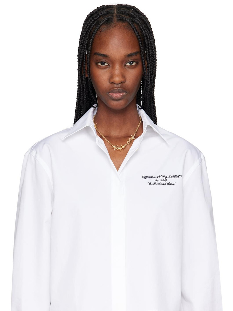 Off-White Gold Barbed Wire Motif Necklace outlook