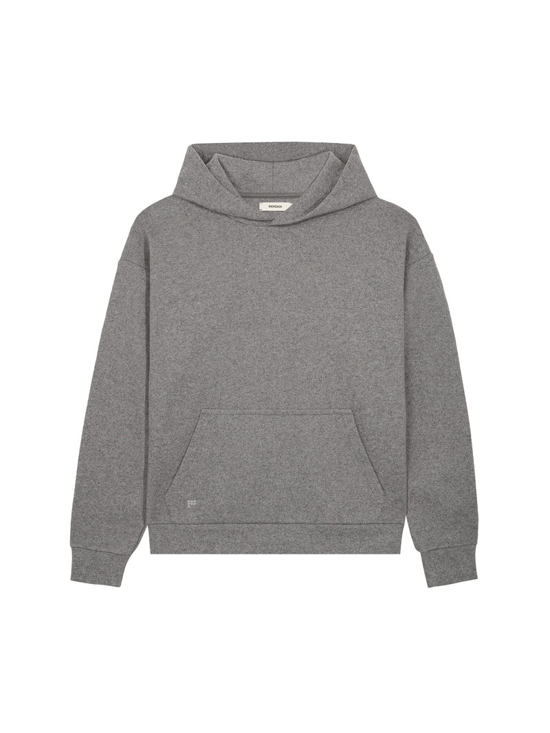 Womens Recycled Wool Jersey Hoodie - Volcanic Grey 1