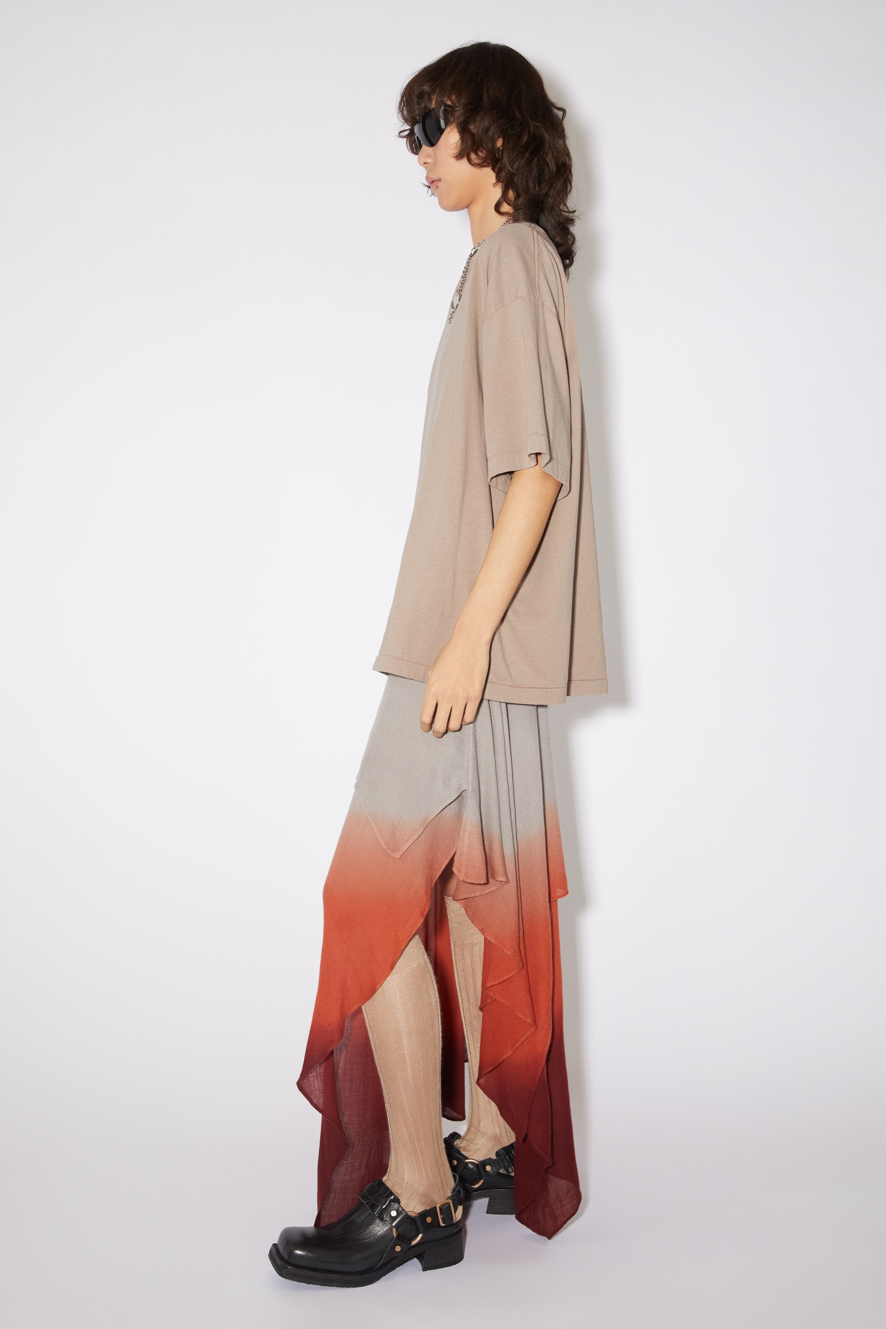 Layered t-shirt dress - Taupe grey - 4