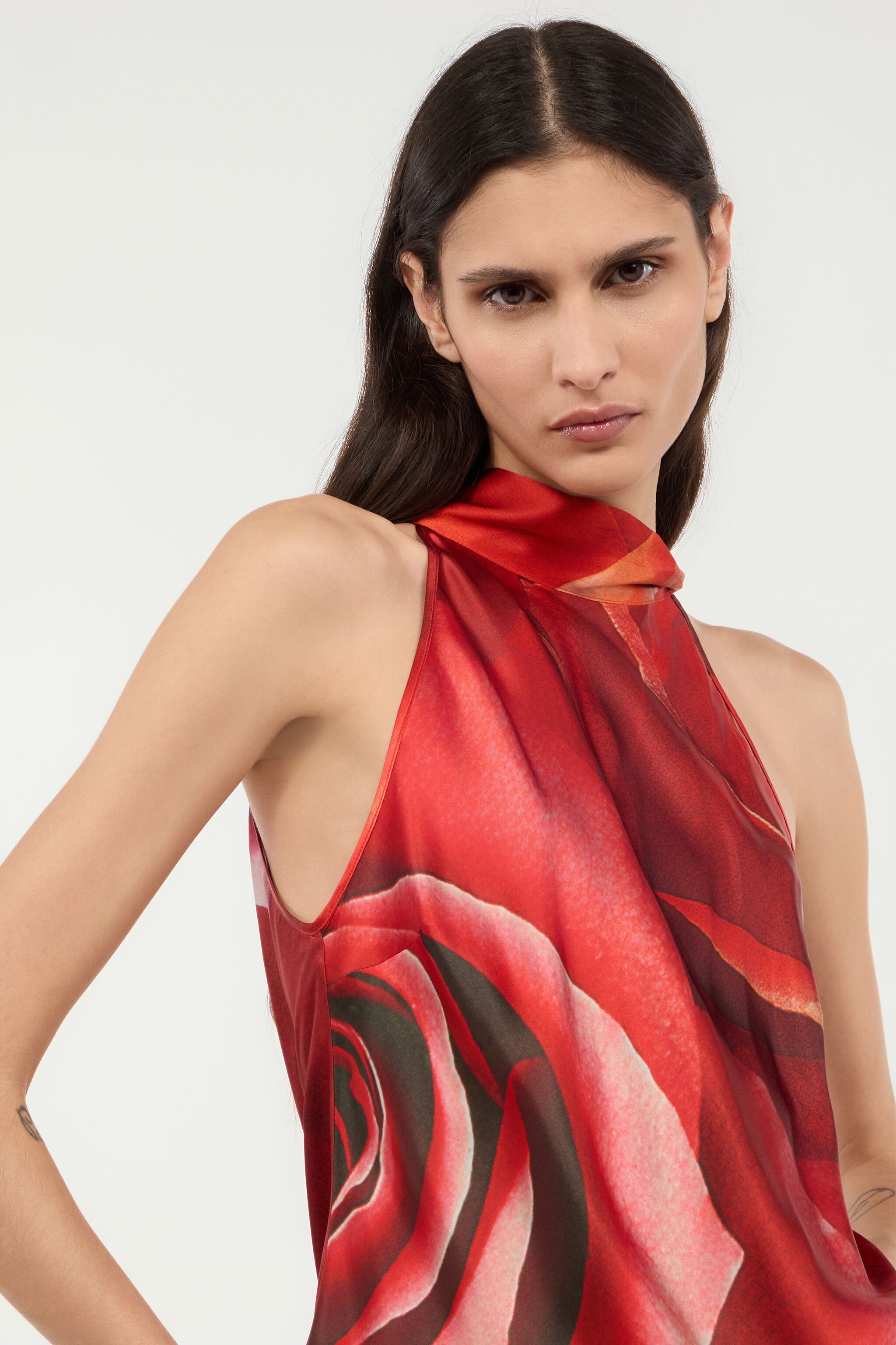 Silk Garden Rose-Print Top - 6