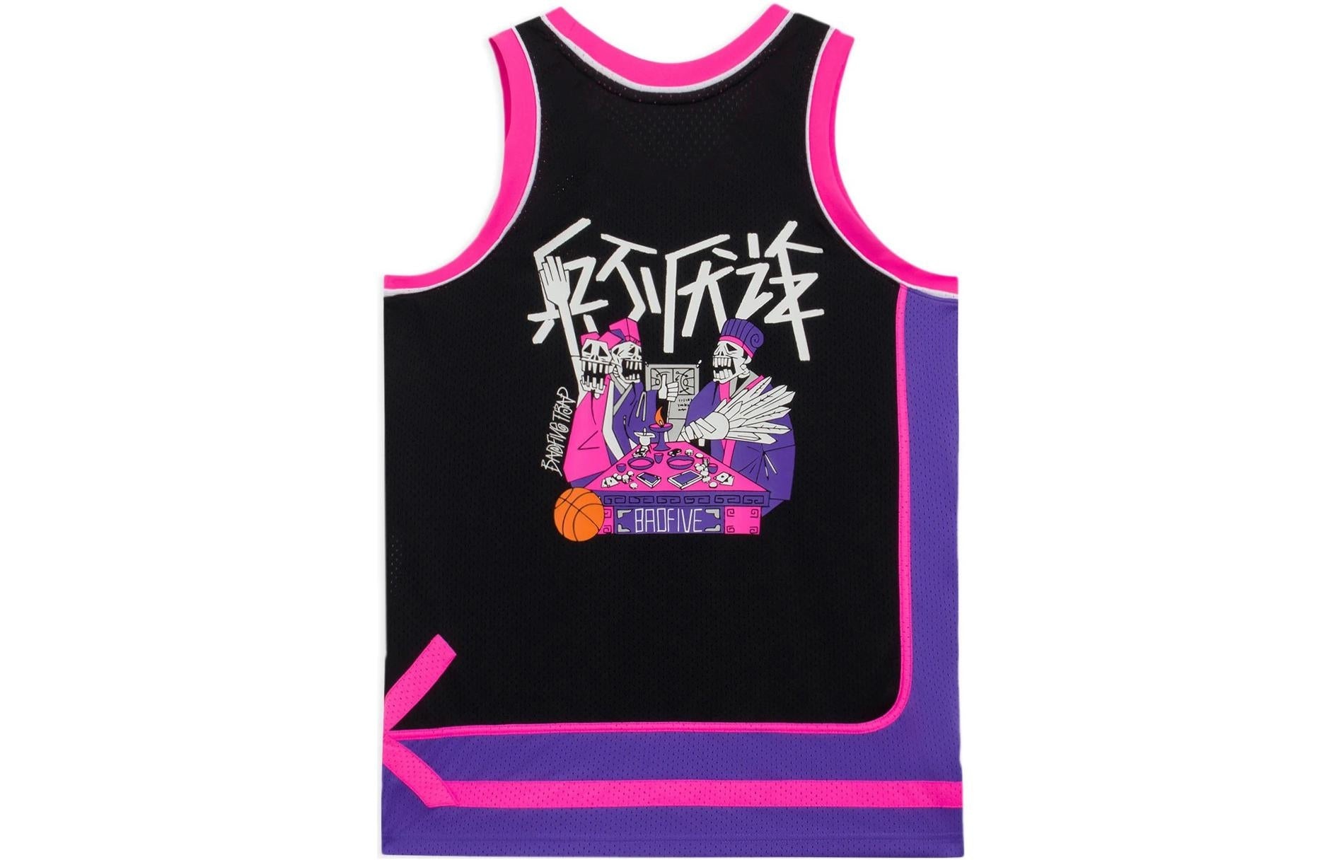Li-Ning BadFive Cartoon Graphic Basketball Jersey 'Black Pink Purple' AAYS033-2 - 2