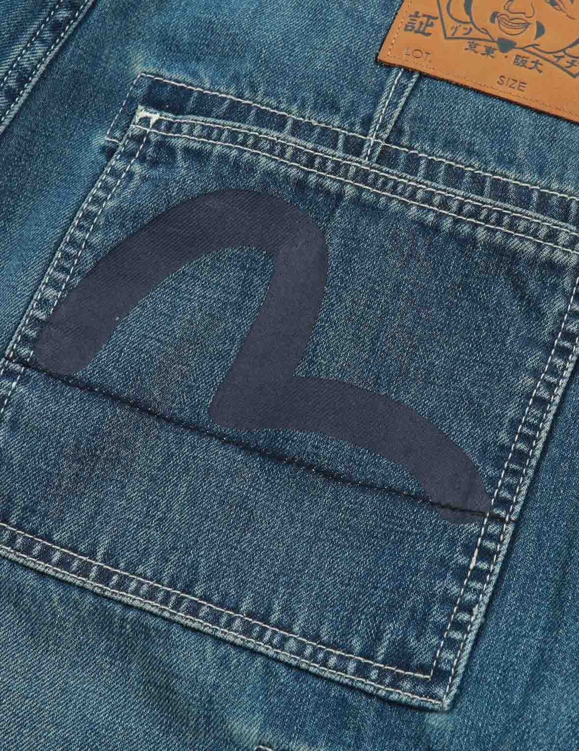 SEAGULL PRINT CARGO DENIM SHORTS - 11