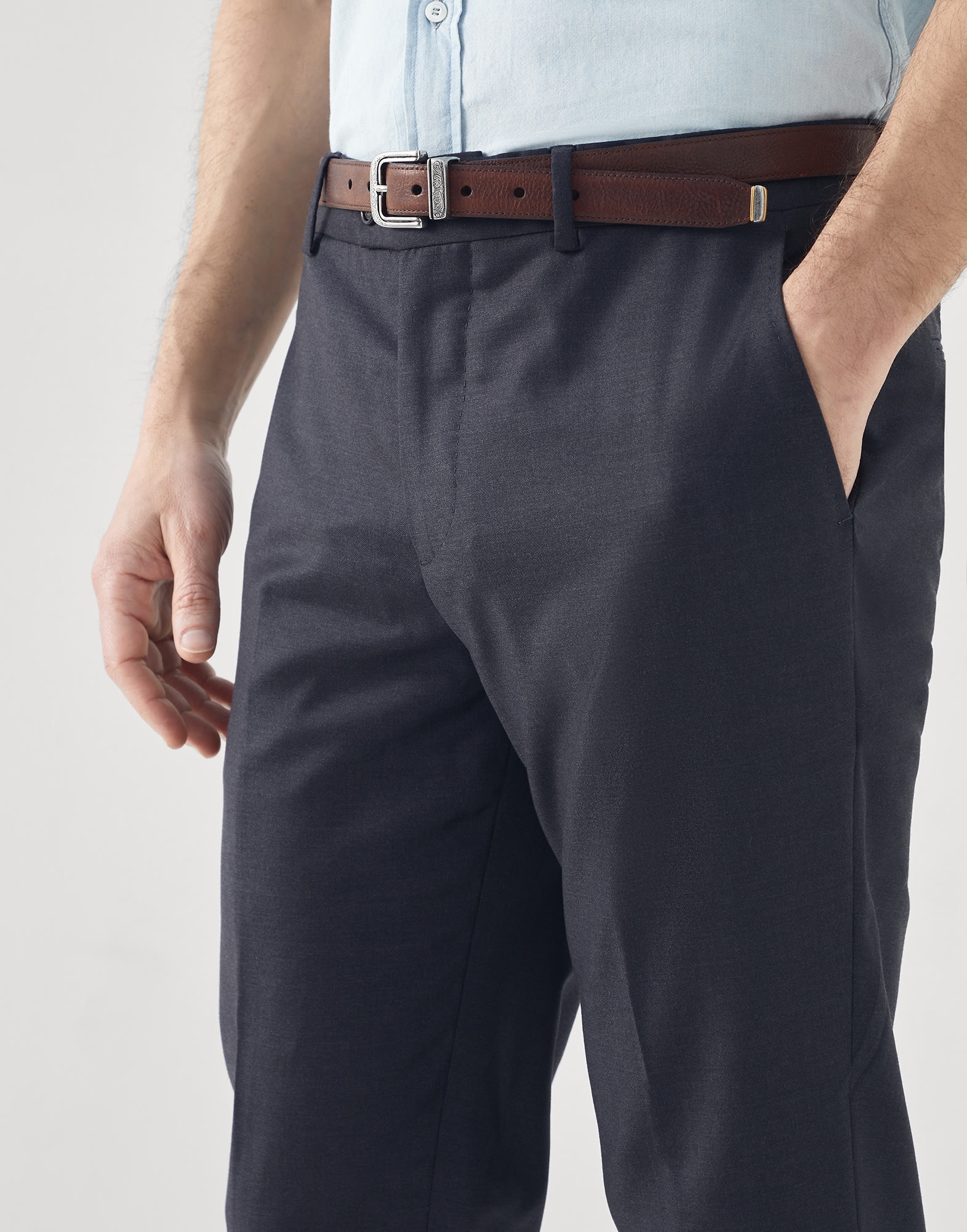 Formal fit trousers in super 150s virgin wool four season batavia - 3