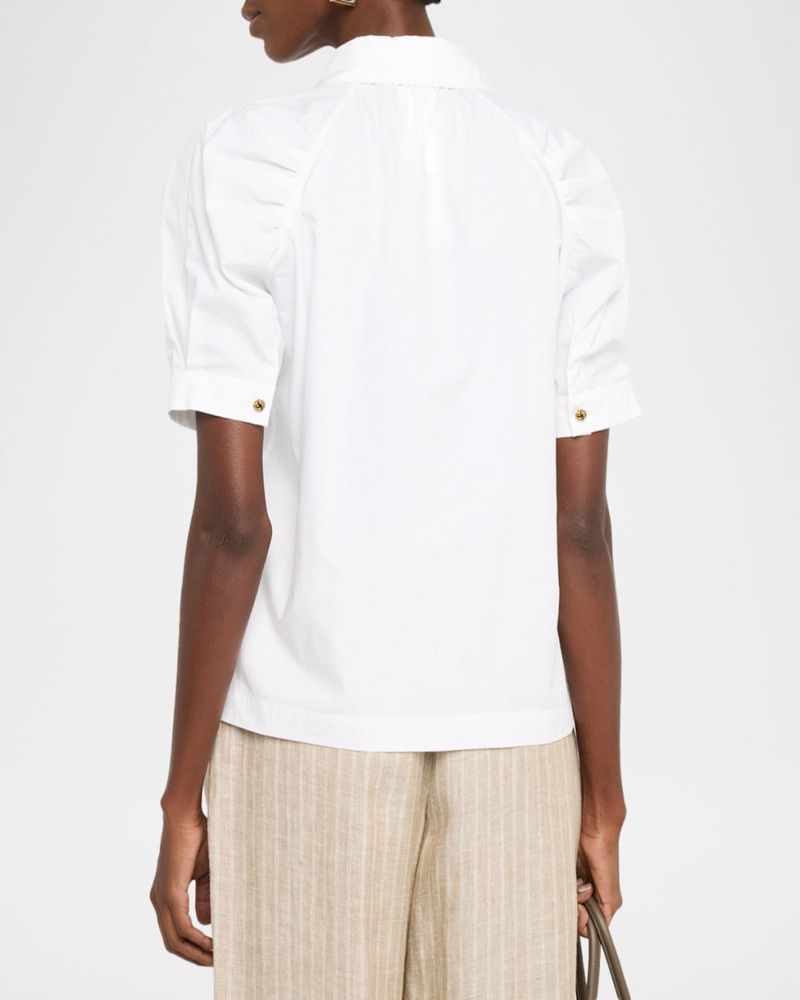 Amore Puff-Sleeve Cotton Poplin Shirt 3