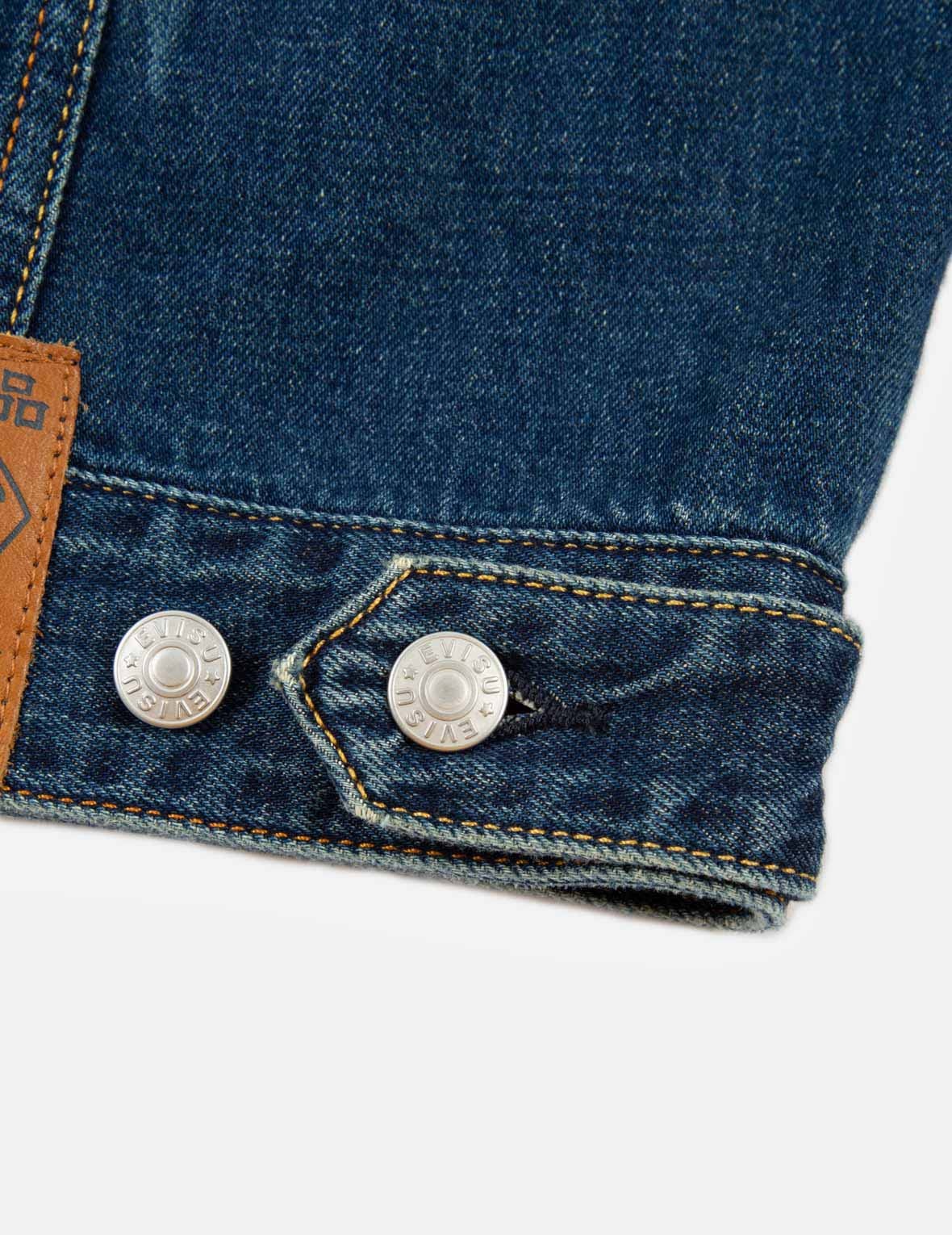 DAICOCK DISCHARGED PRINT AND STITCHING DENIM JACKET - 11