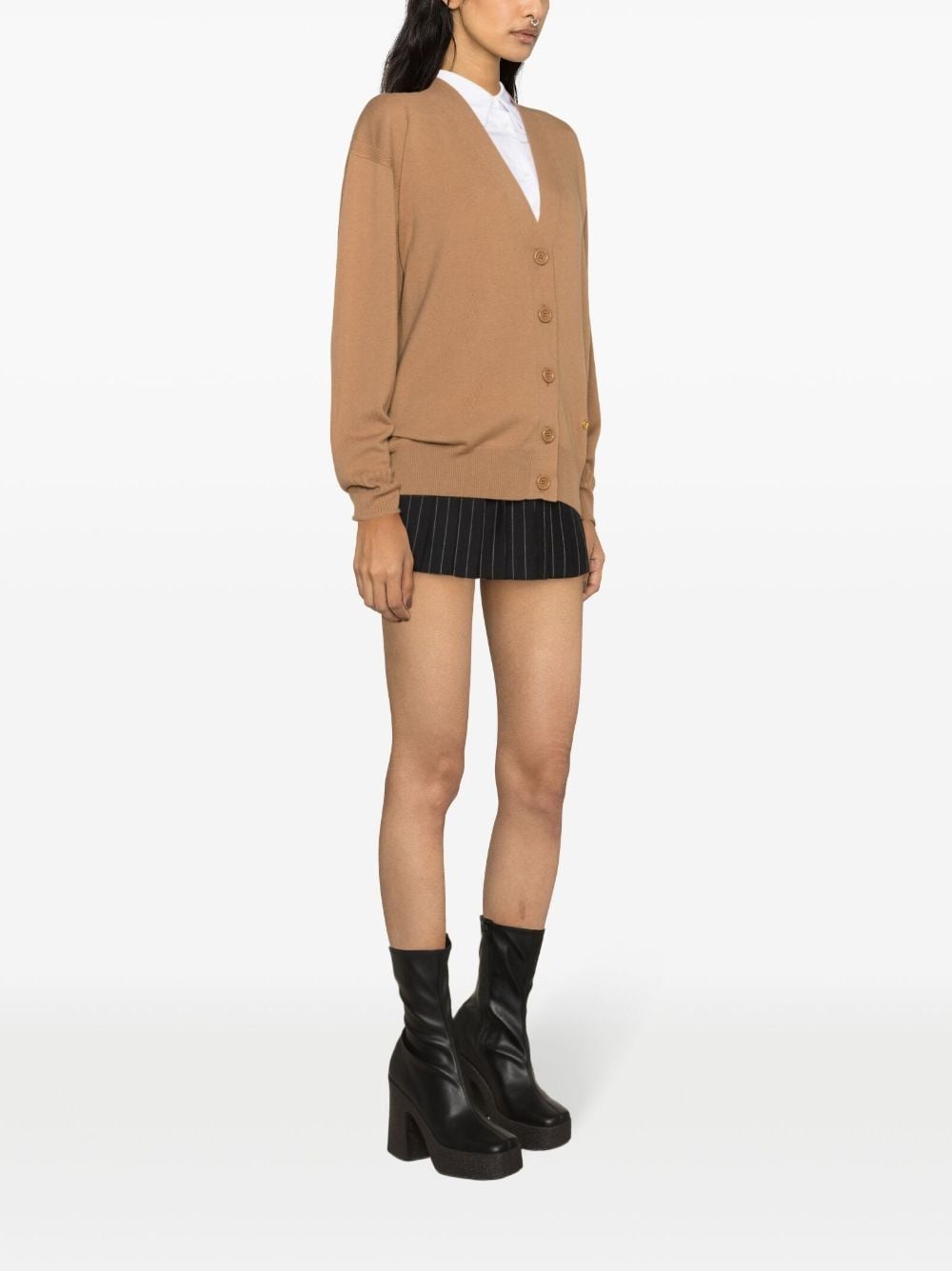 Iconic logo-appliquÃ© virgin-wool cardigan - 3