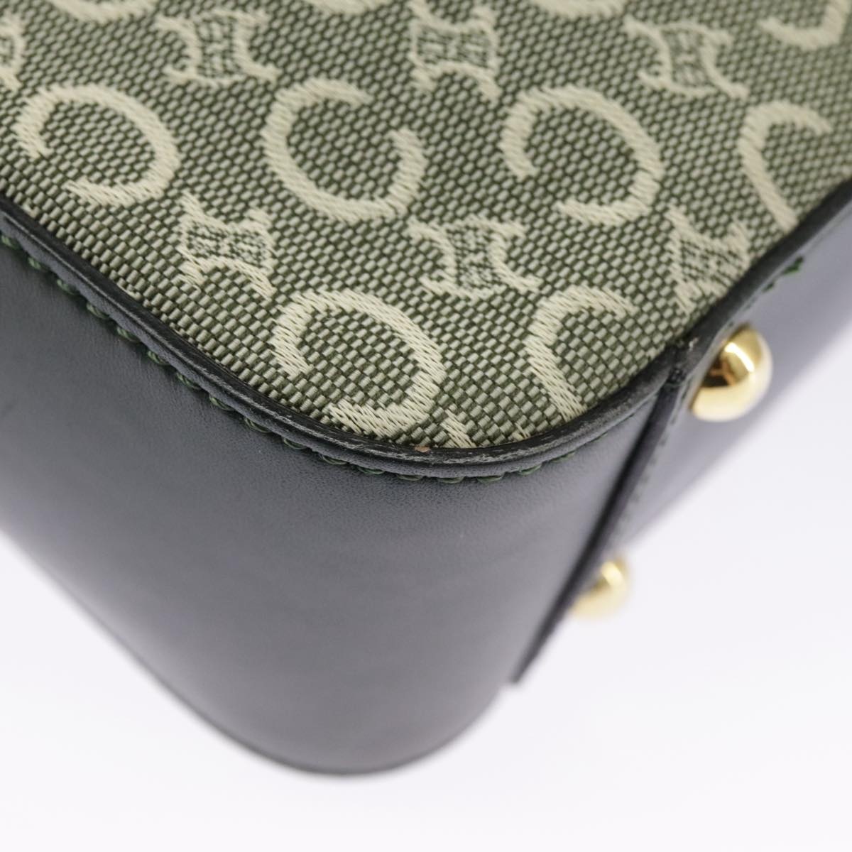 CELINE C Macadam Canvas Hand Bag Gray Gold - 15