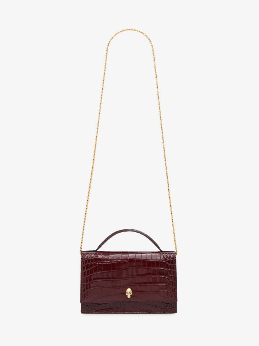 Women's Top Handle Skull Bag in Madder - 5