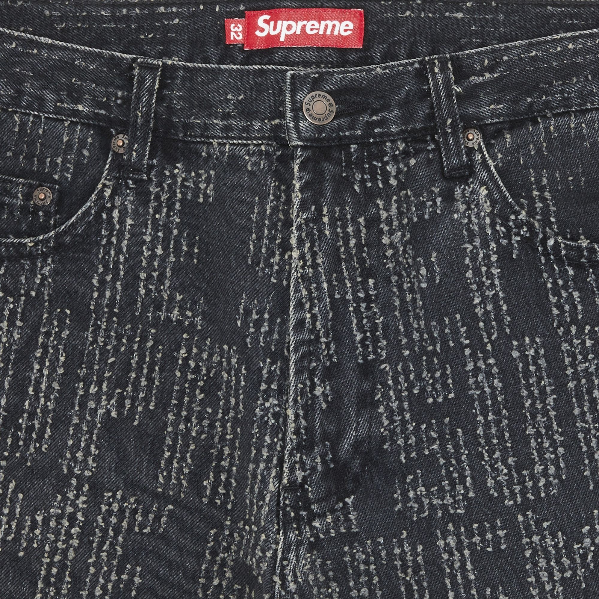 Supreme Needle Punch Regular Jean 'Washed Black' - 3