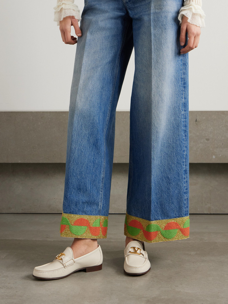 Valentino Vlogo Signature Embellished Leather Loafers outlook