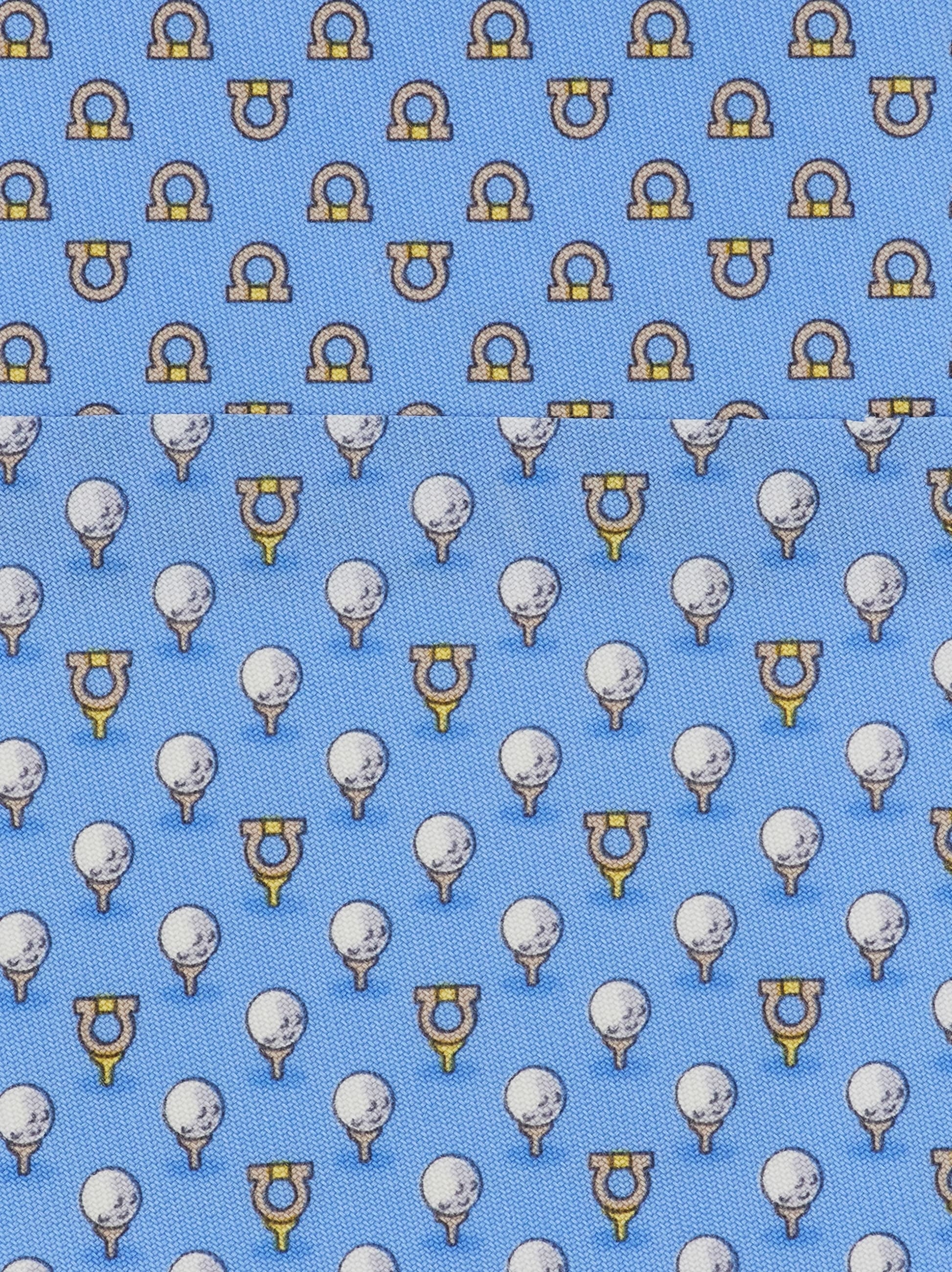 Silk tie with golf and Gancini - 2