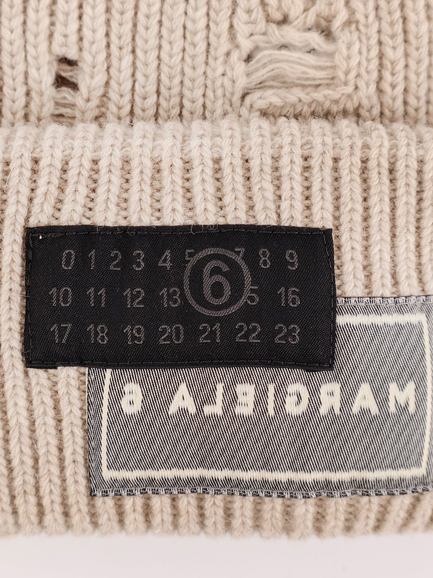 Mm6 Maison Margiela Wool Blend Beanie Hat With Distressed Effect - 3