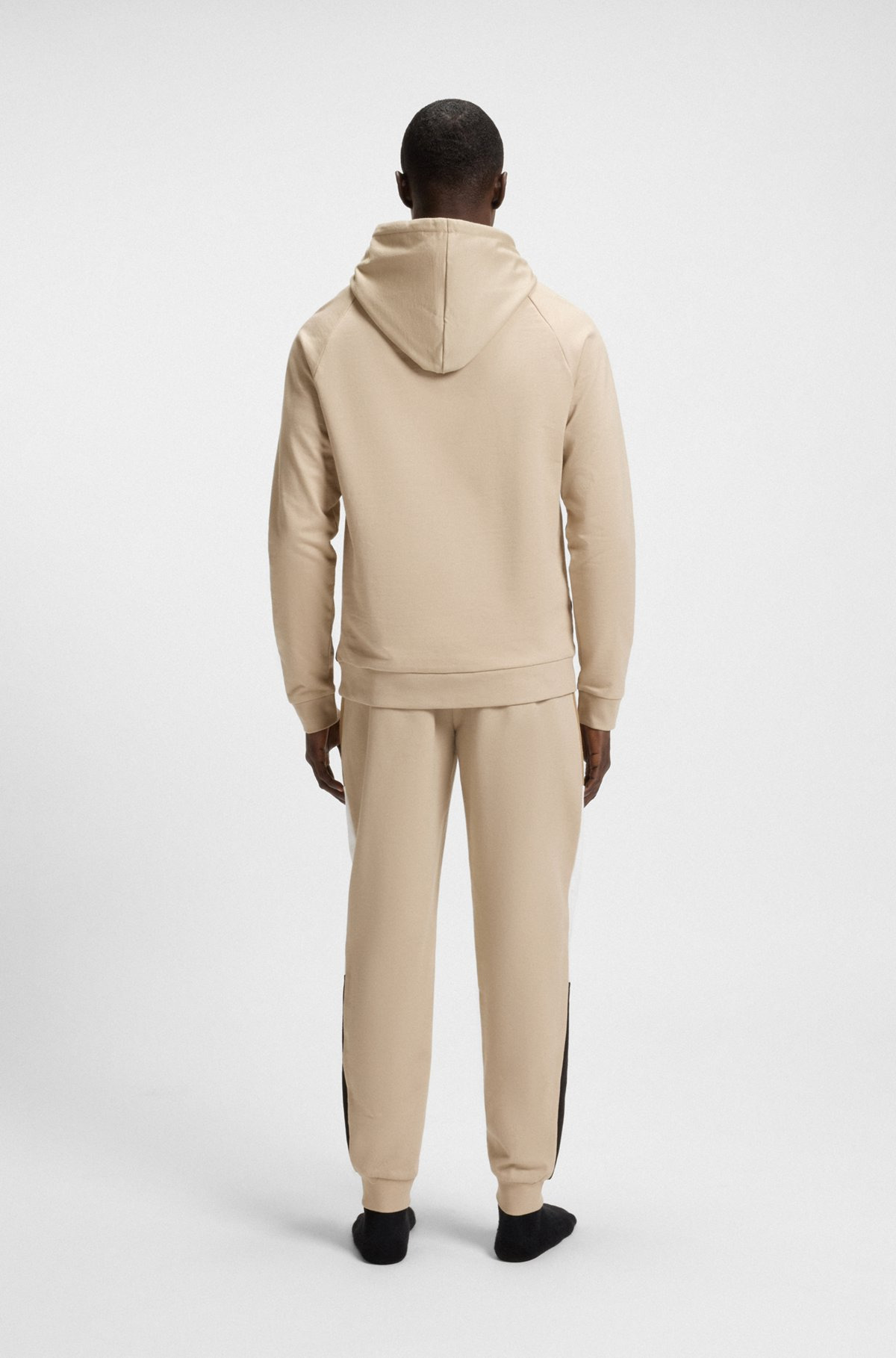 COTTON-TERRY HOODIE WITH STRIPE PANELS - 4