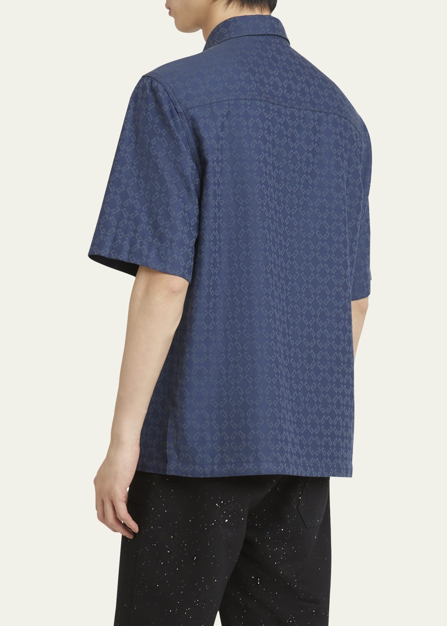 Men's Monogram Jacquard Denim Shirt - 3