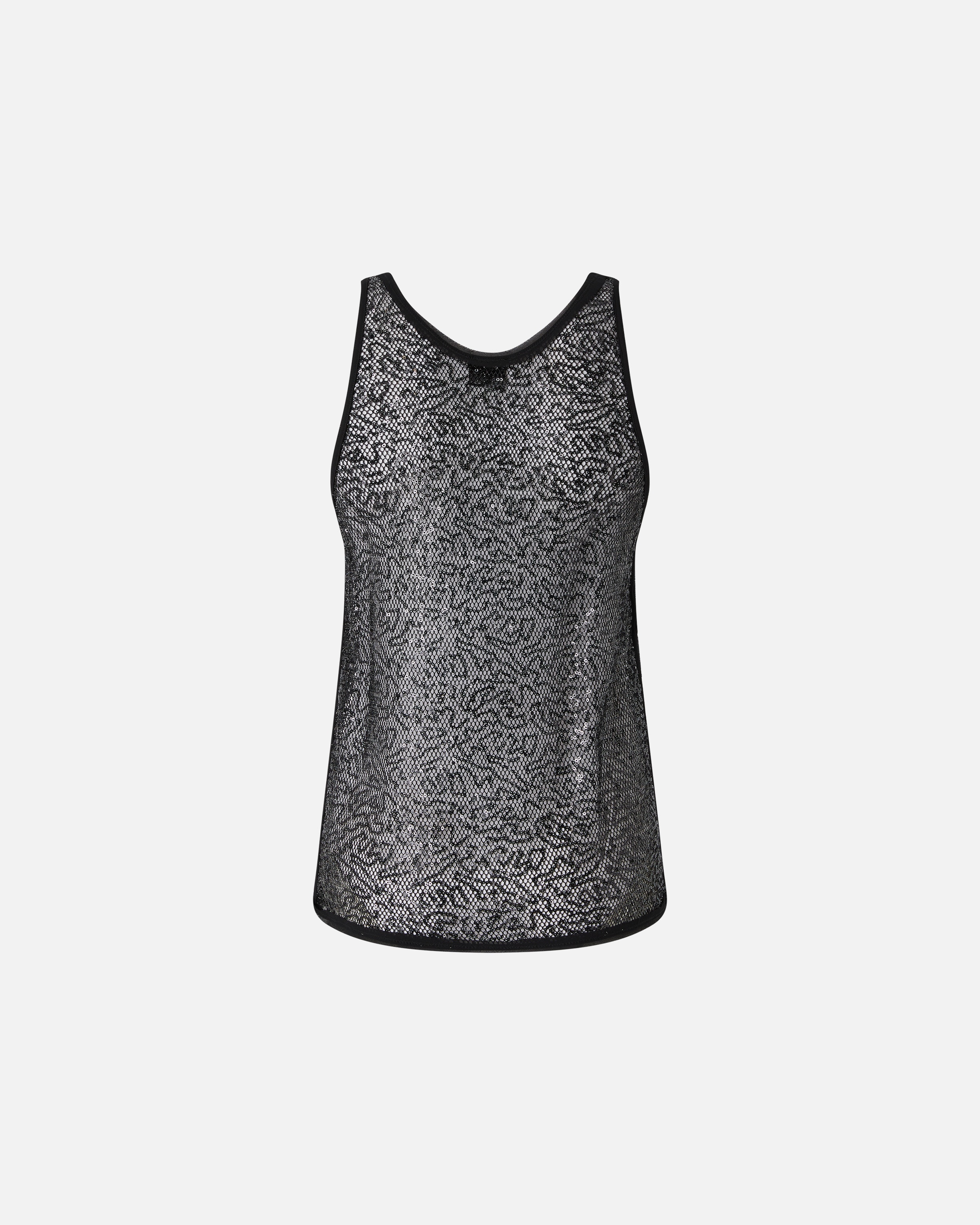SEQUINNED MESH VEST TOP - 2