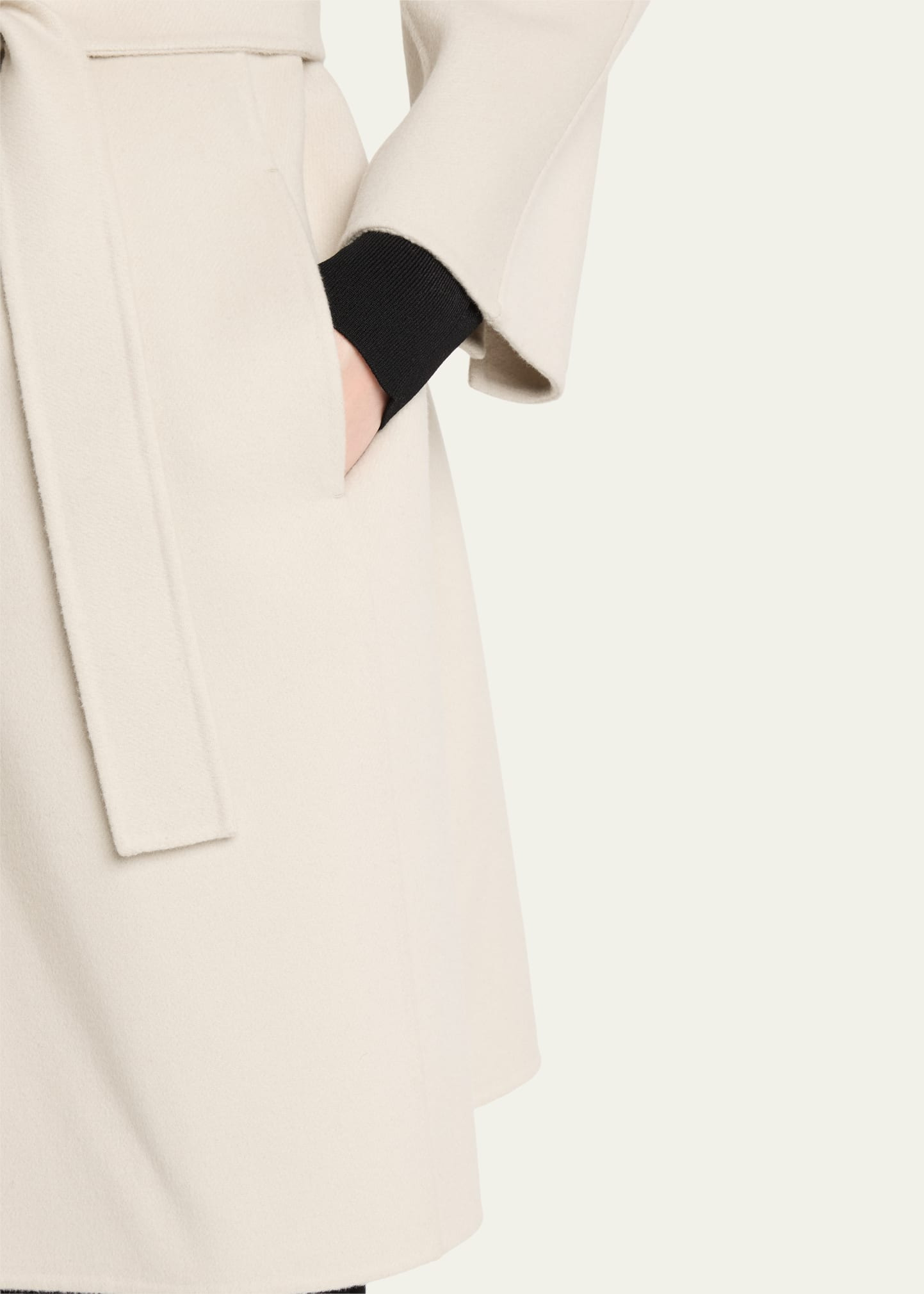 Messi Tie-Waist Wool Wrap Coat - 5