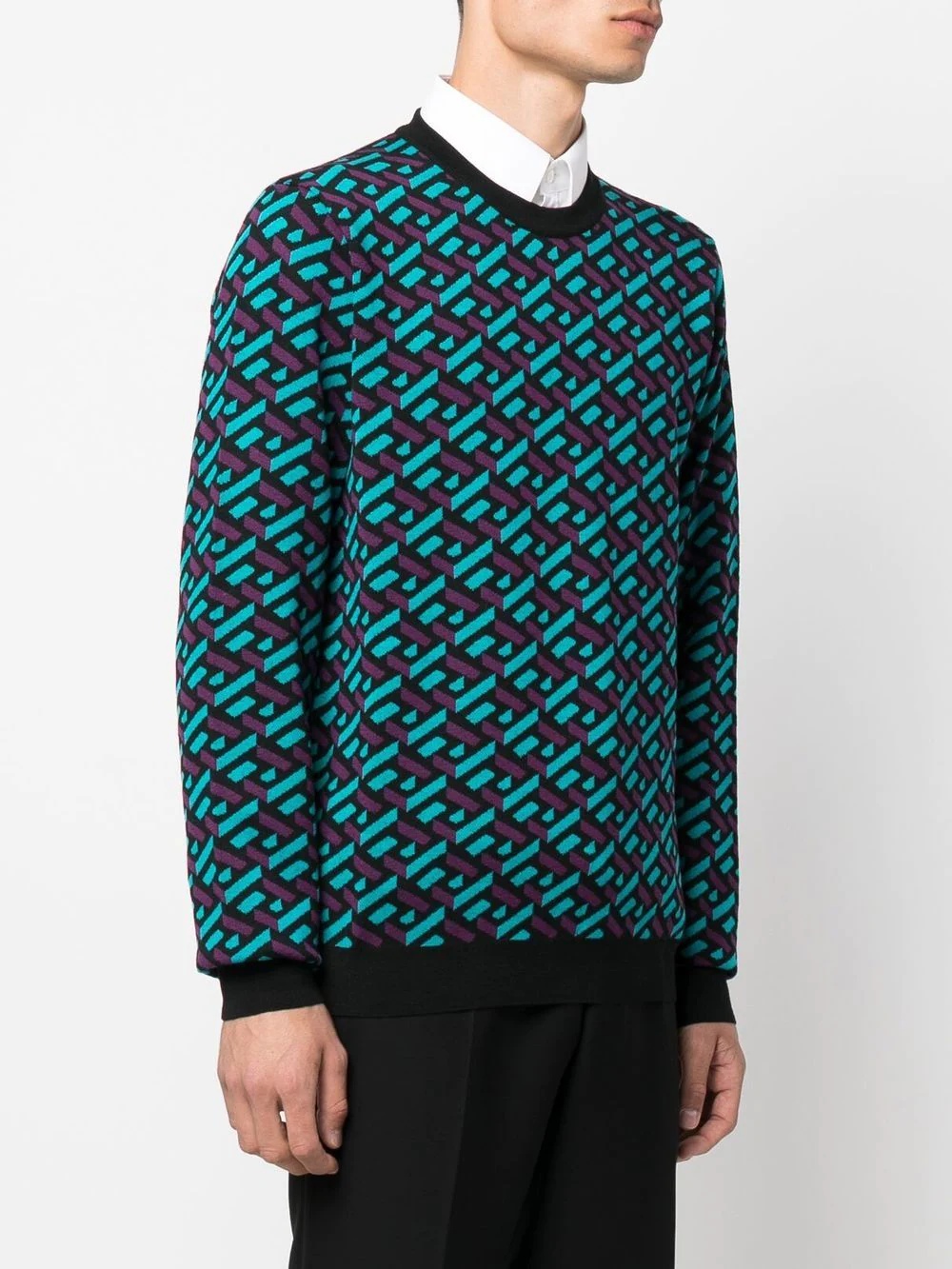 La Greca jacquard wool jumper - 3