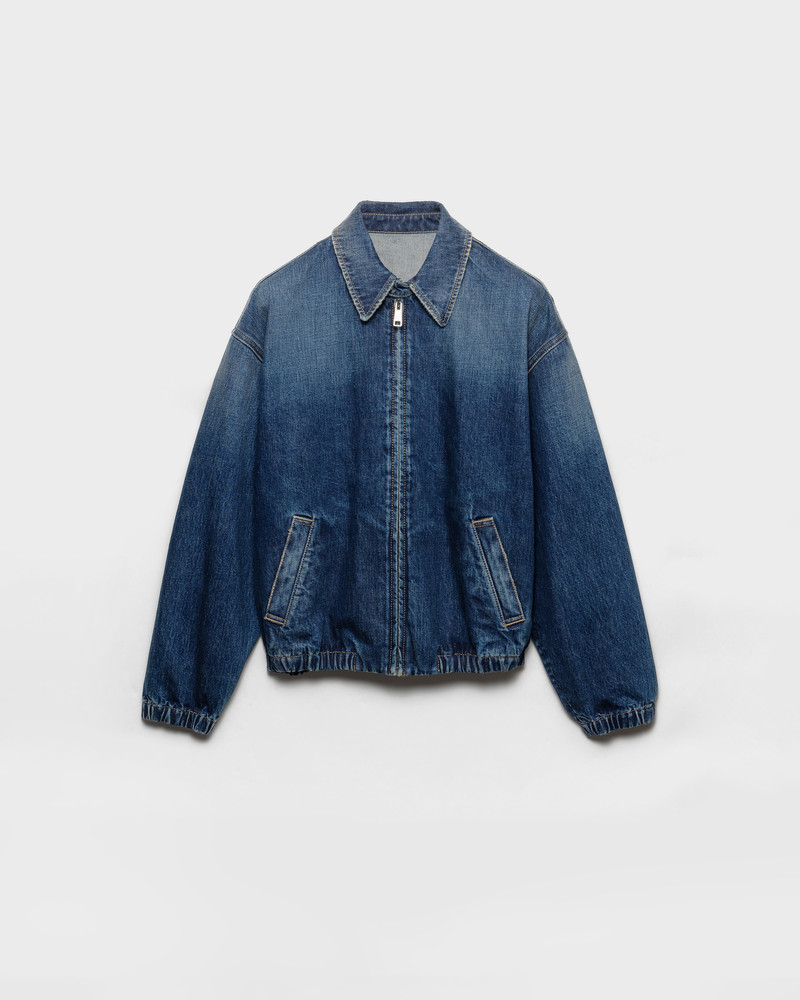 Washed denim blouson jacket 1