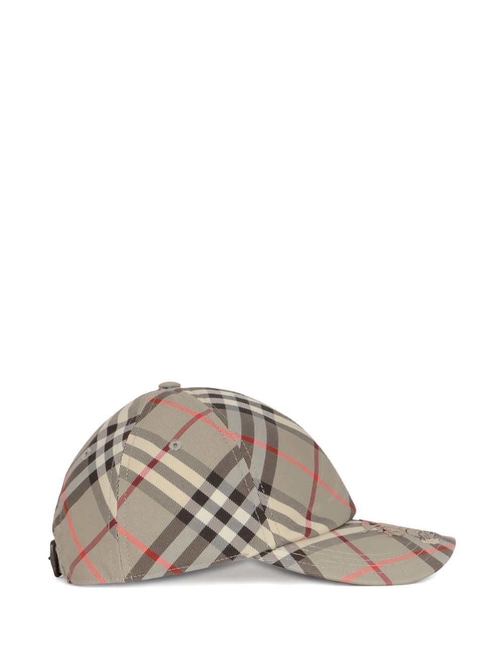 check-pattern embroidered cap - 3