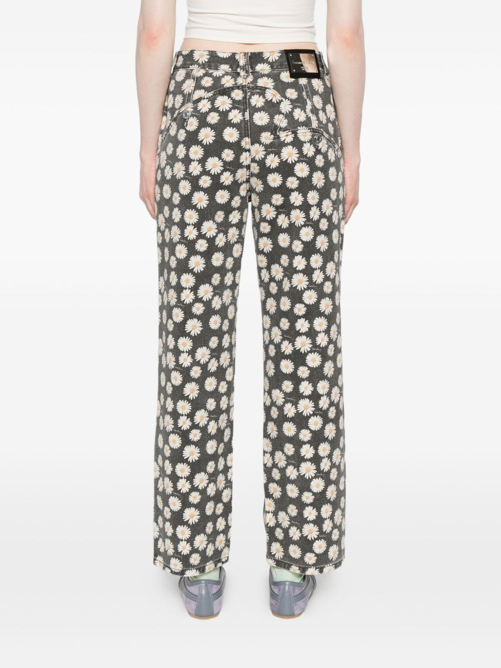 Jessie daisy-print five-pocket jeans - 4