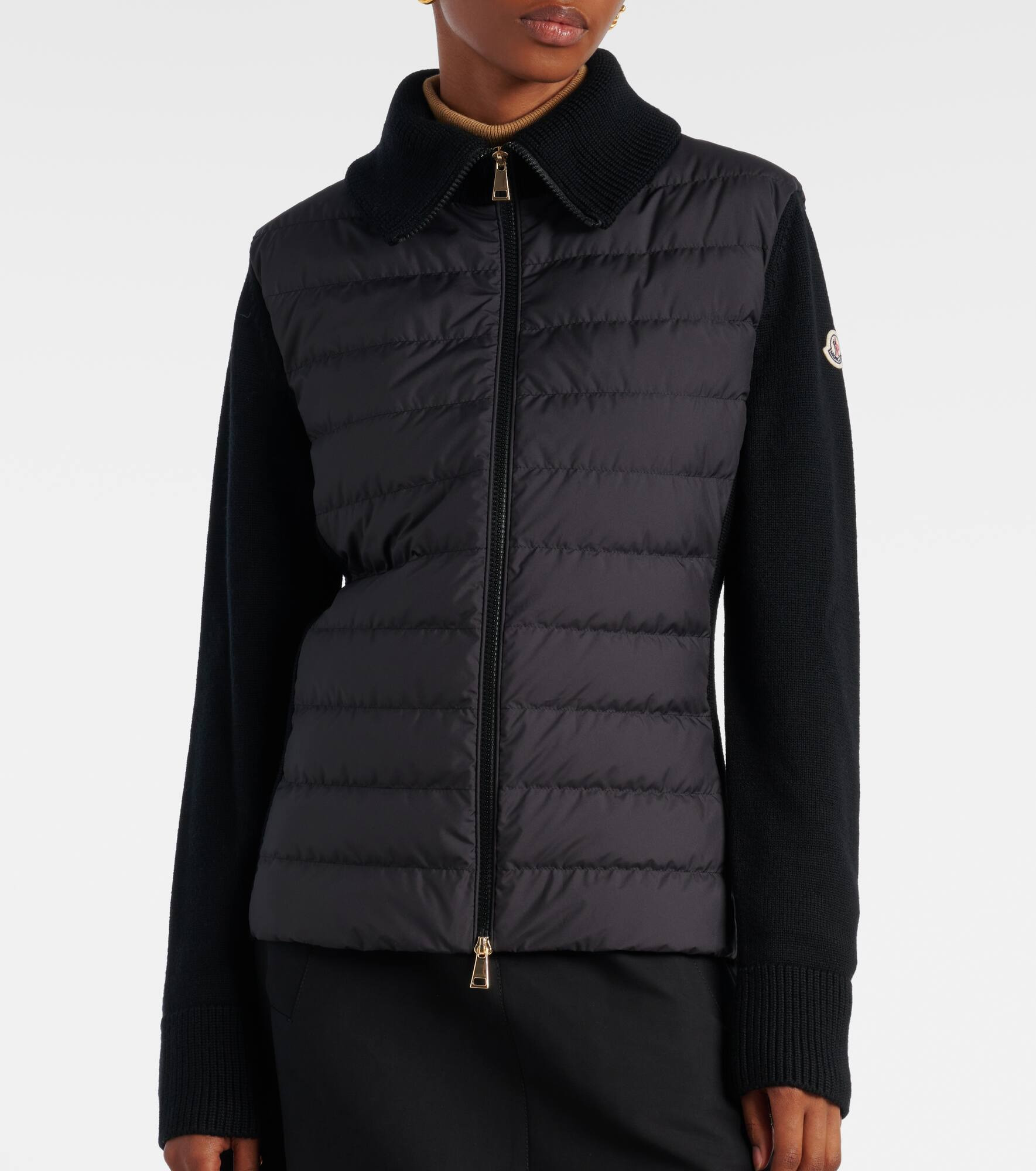 Down-paneled virgin wool cardigan - 6