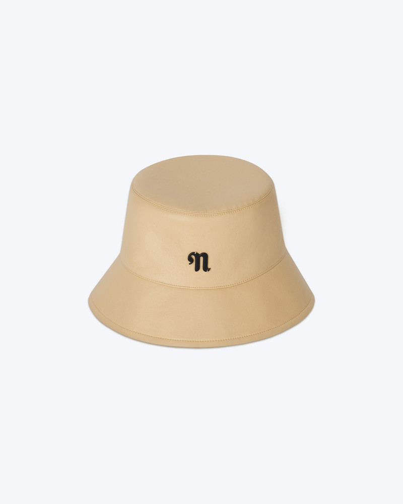 CARAN - Regenerated leather bucket hat - Vintage creme 1