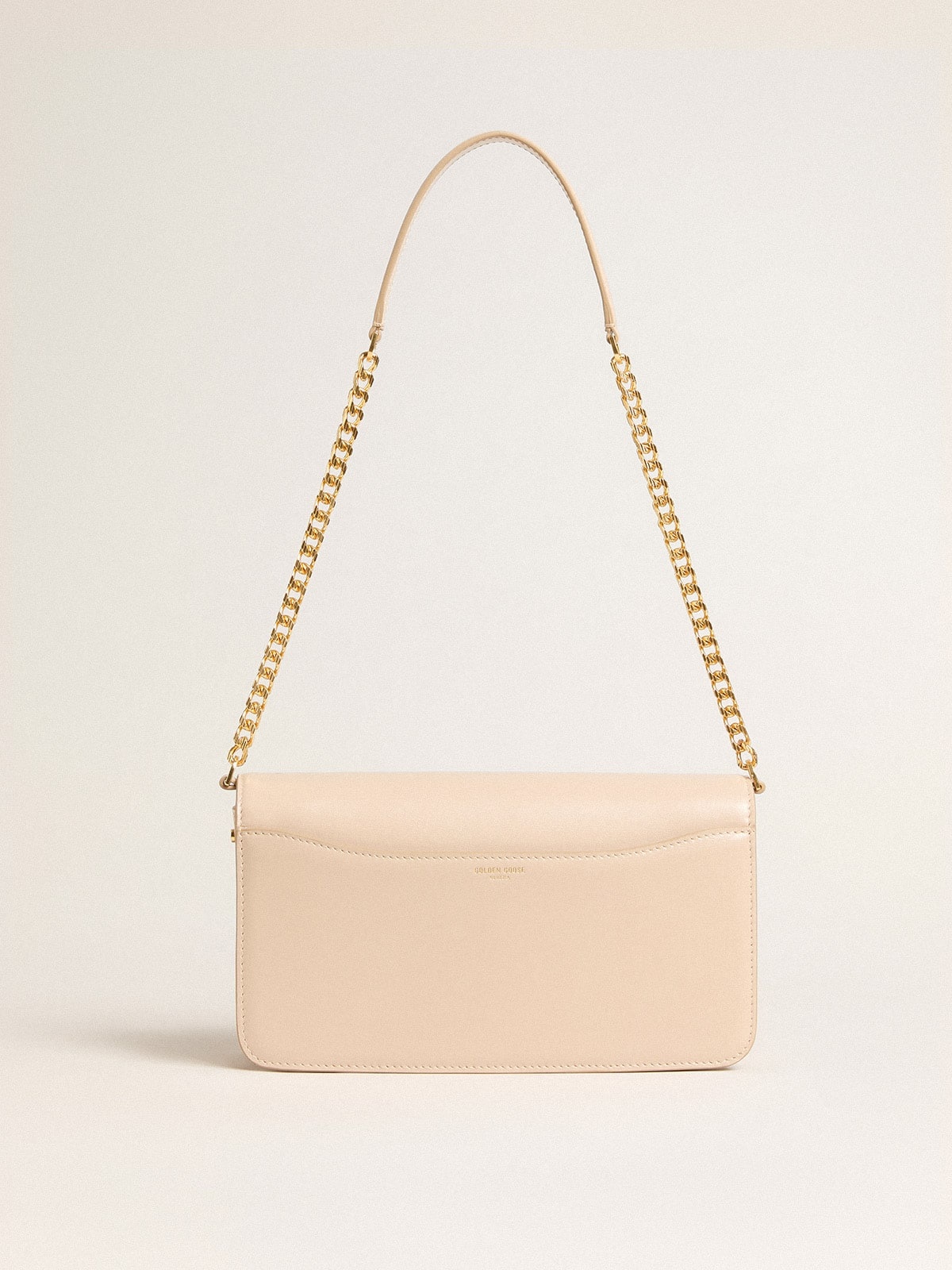 Gioia Bag in pale pink boarded leather with gold details - 3
