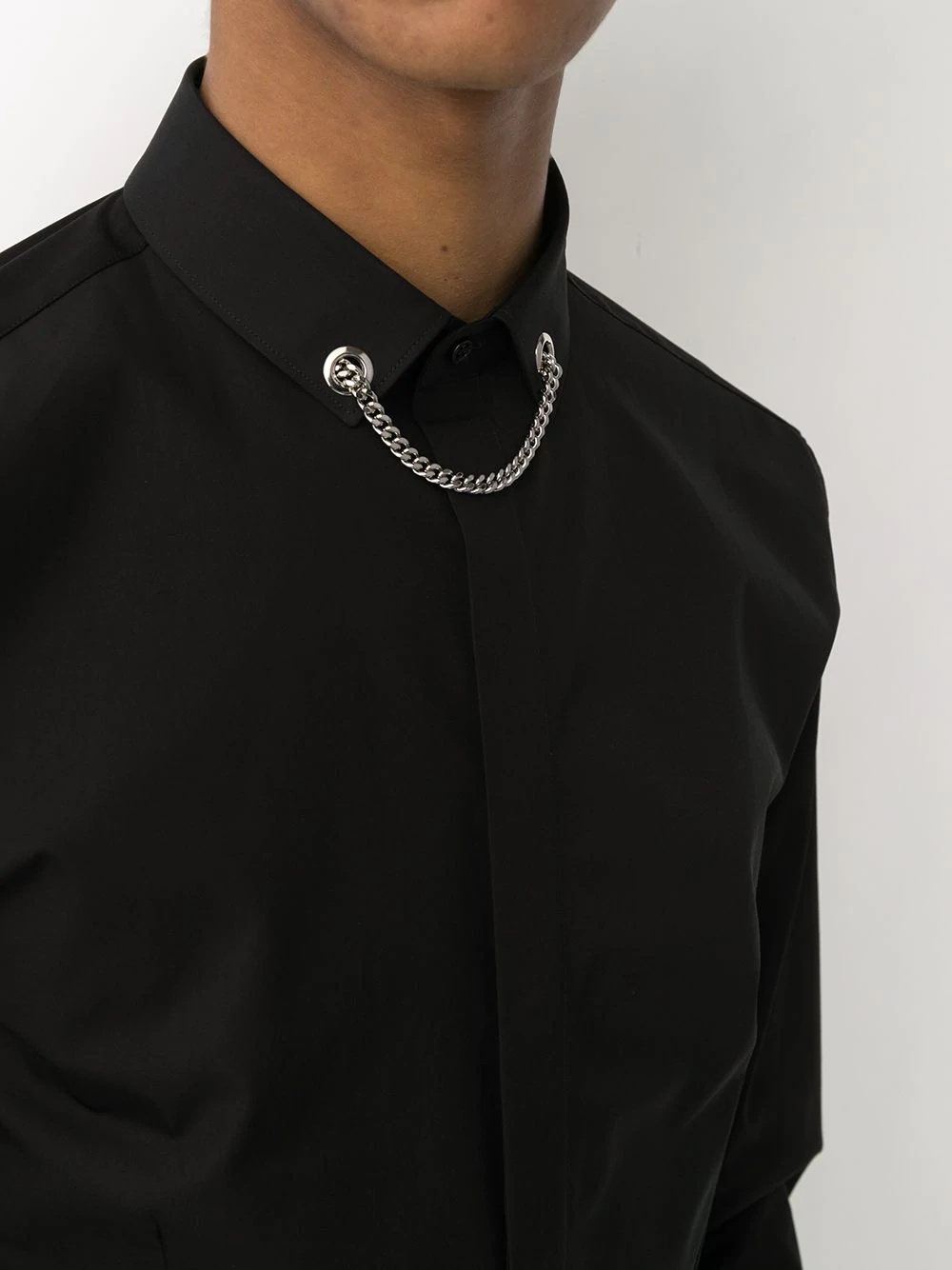 chain-detail cotton shirt - 5