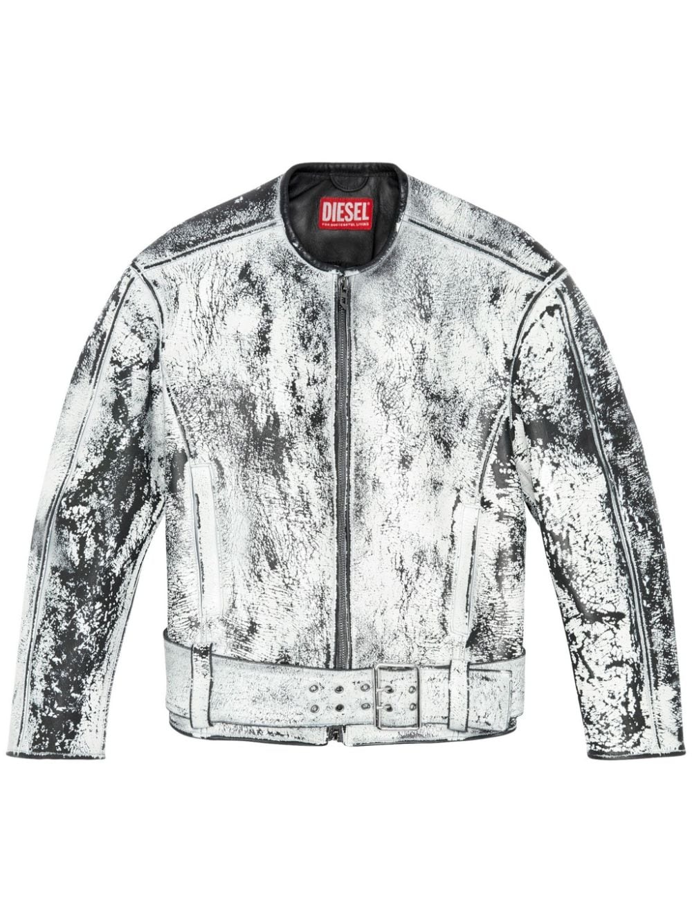 L-Margy distressed leather jacket - 1