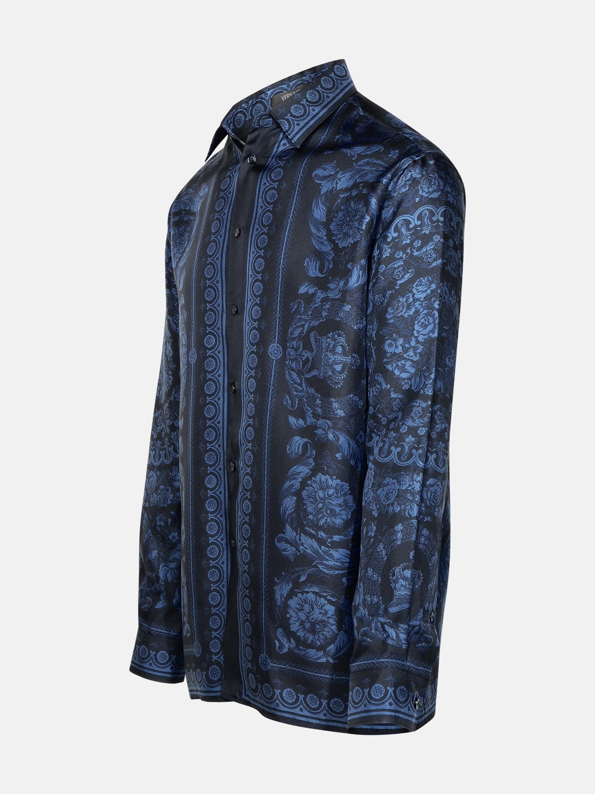 'BAROCCO' BLUE SILK SHIRT - 2