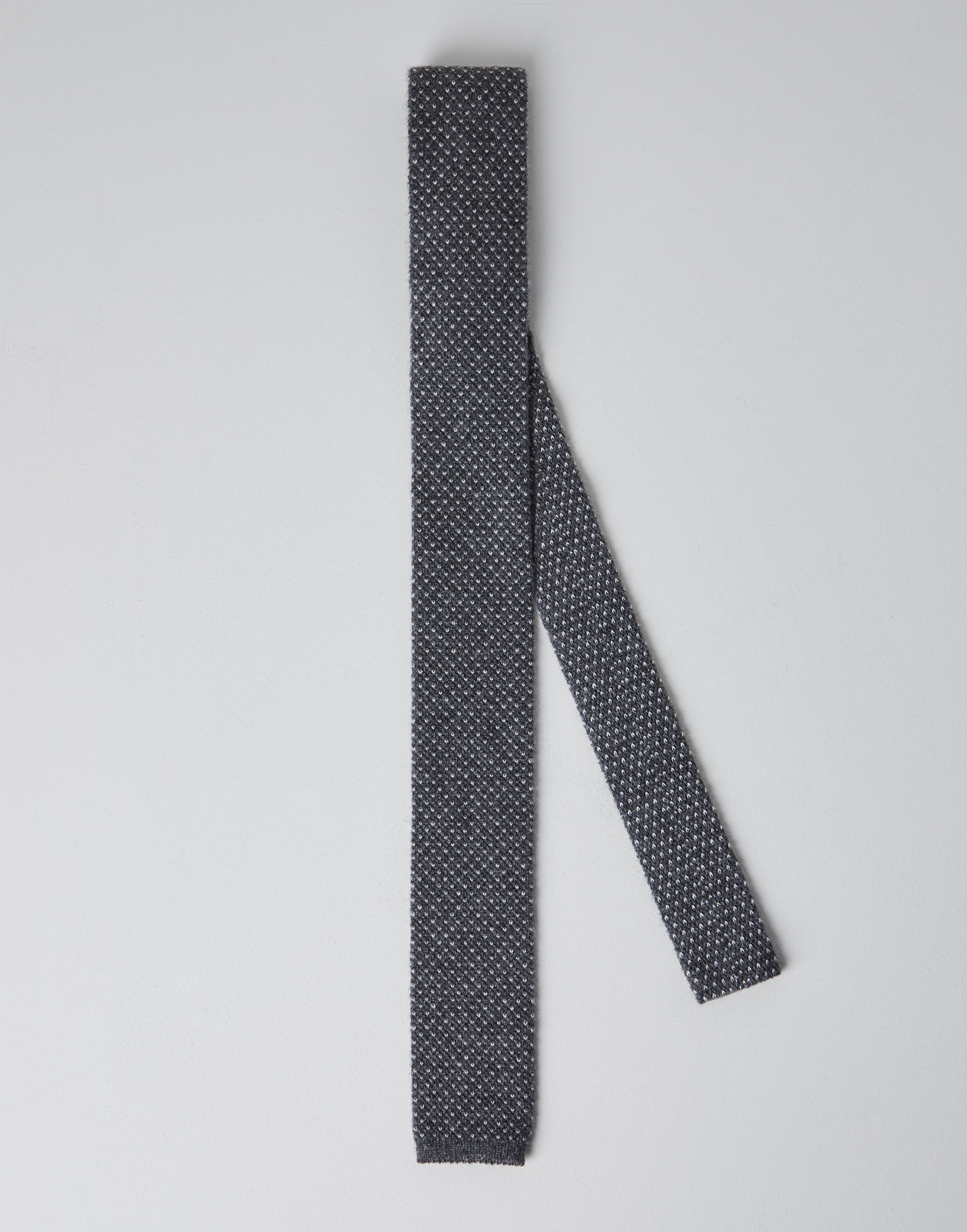 Cashmere knitted tie with jacquard pattern - 1