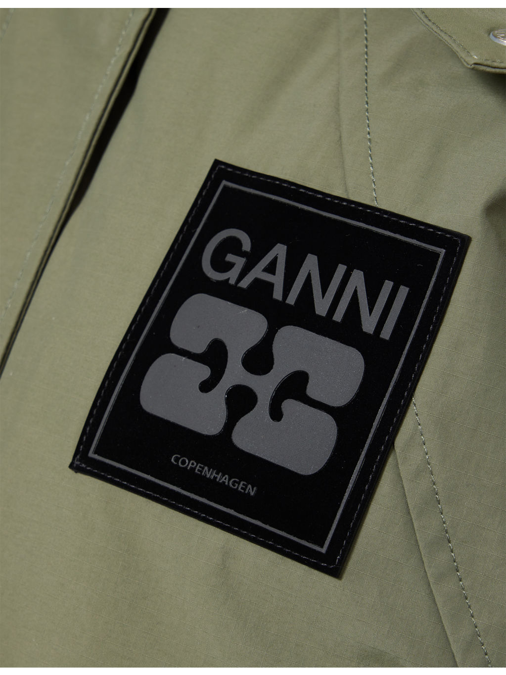 Oversized Logo-Patch Nylon Parka Coat - 6