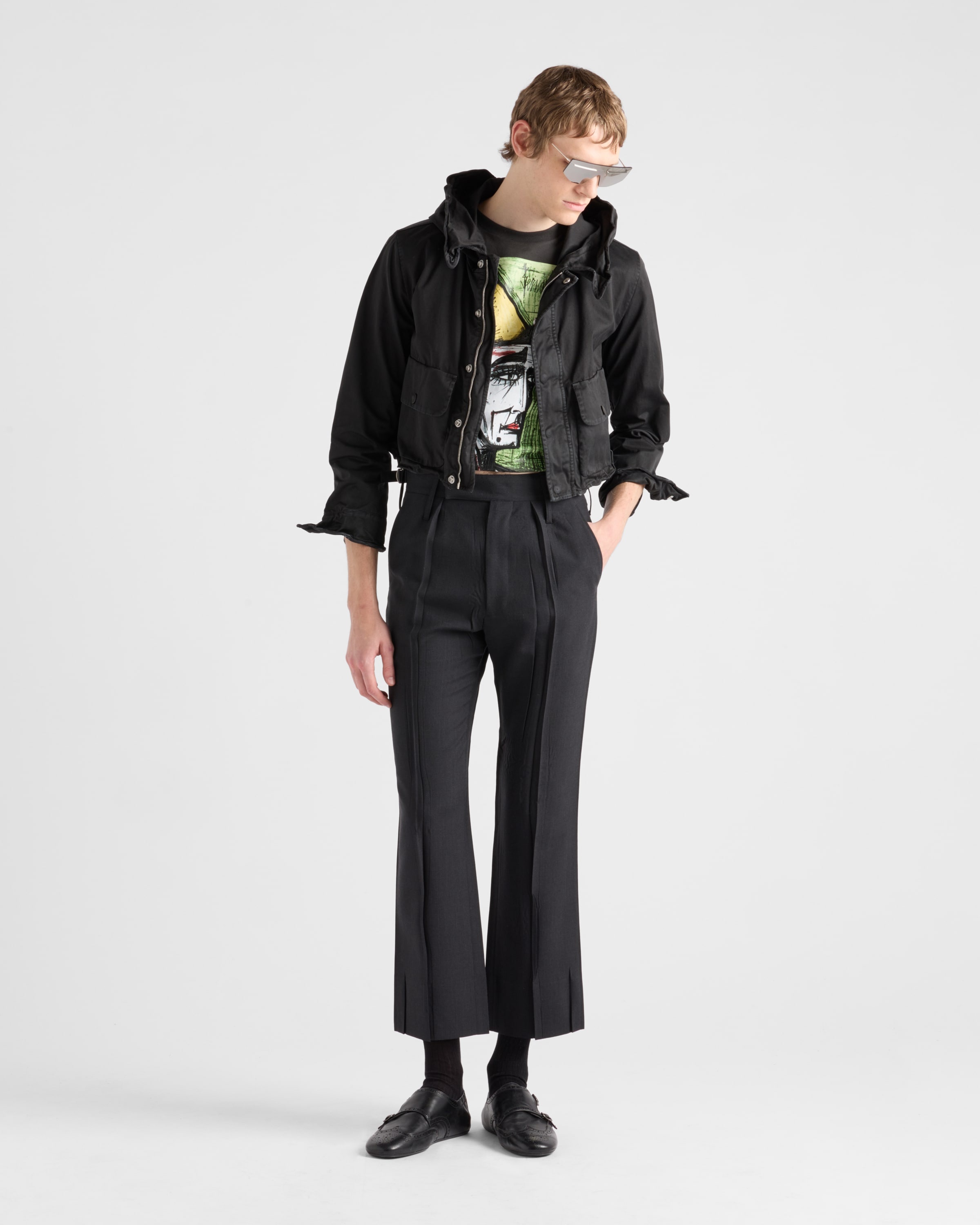 Cropped cotton blouson jacket - 2